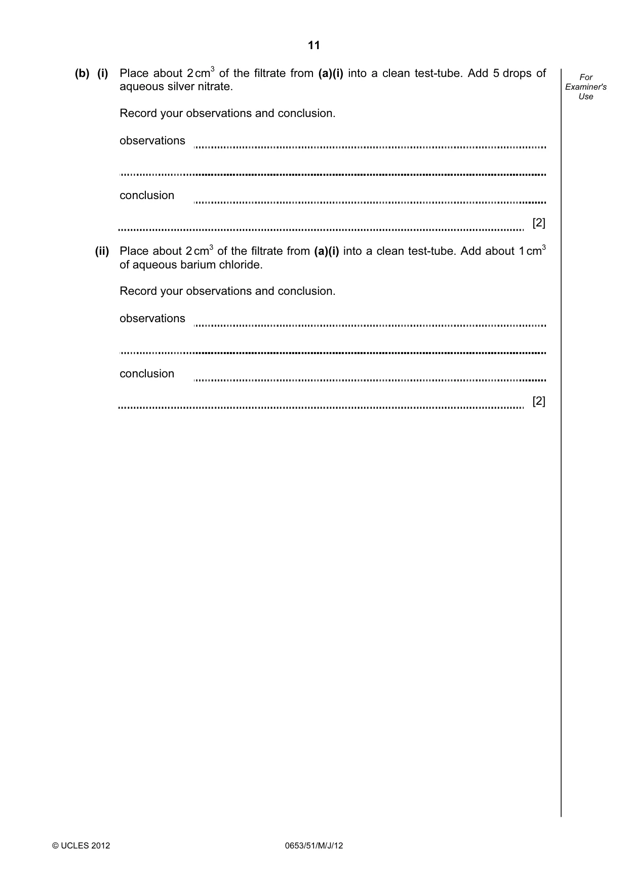 Cambridge IGCSE Science - Combined 0653 2012 May/June Paper 5 · Variant 1 question paper, page 11 of 12