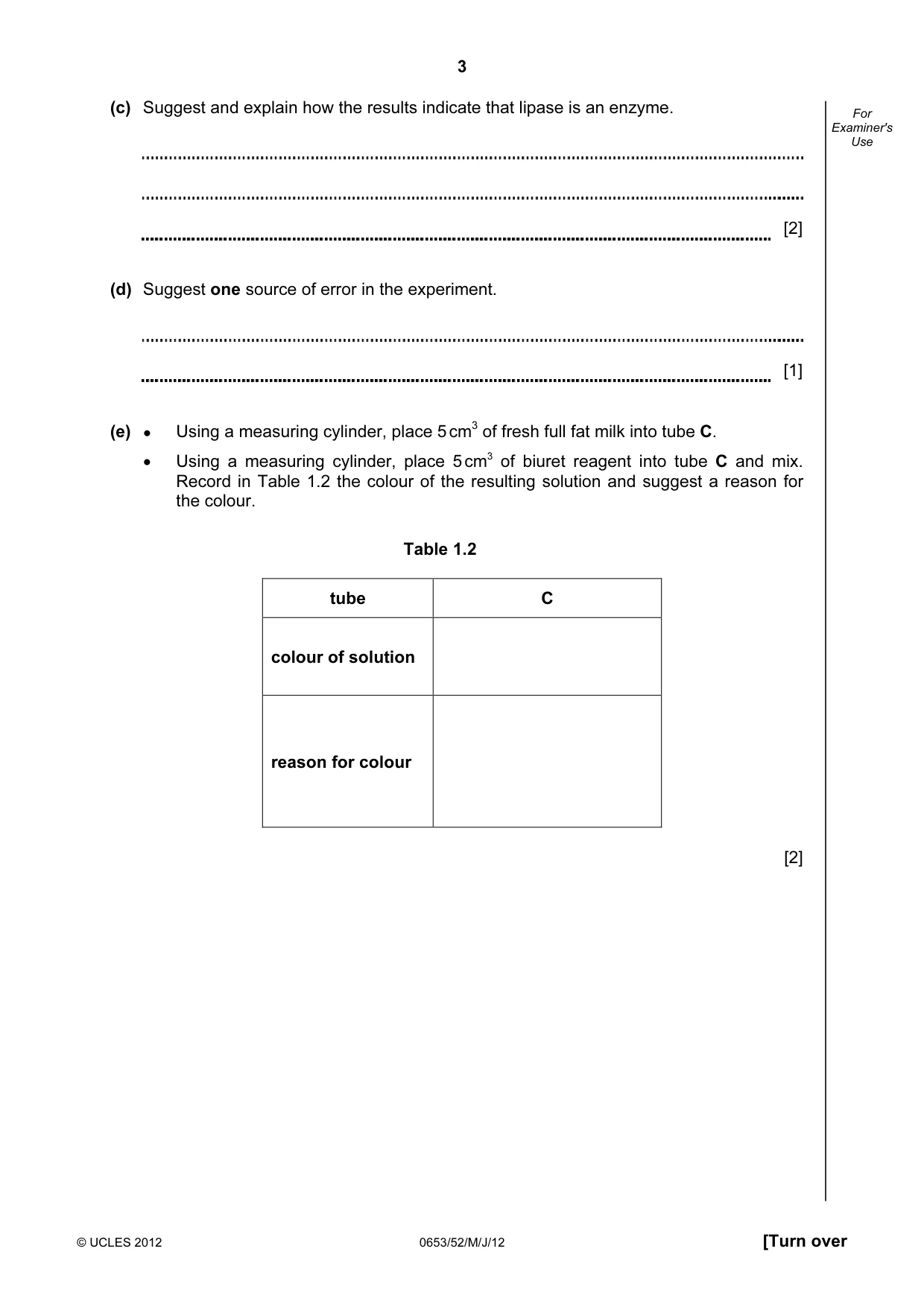 Cambridge IGCSE Science - Combined 0653 2012 May/June Paper 5 · Variant 2 question paper, page 3 of 12