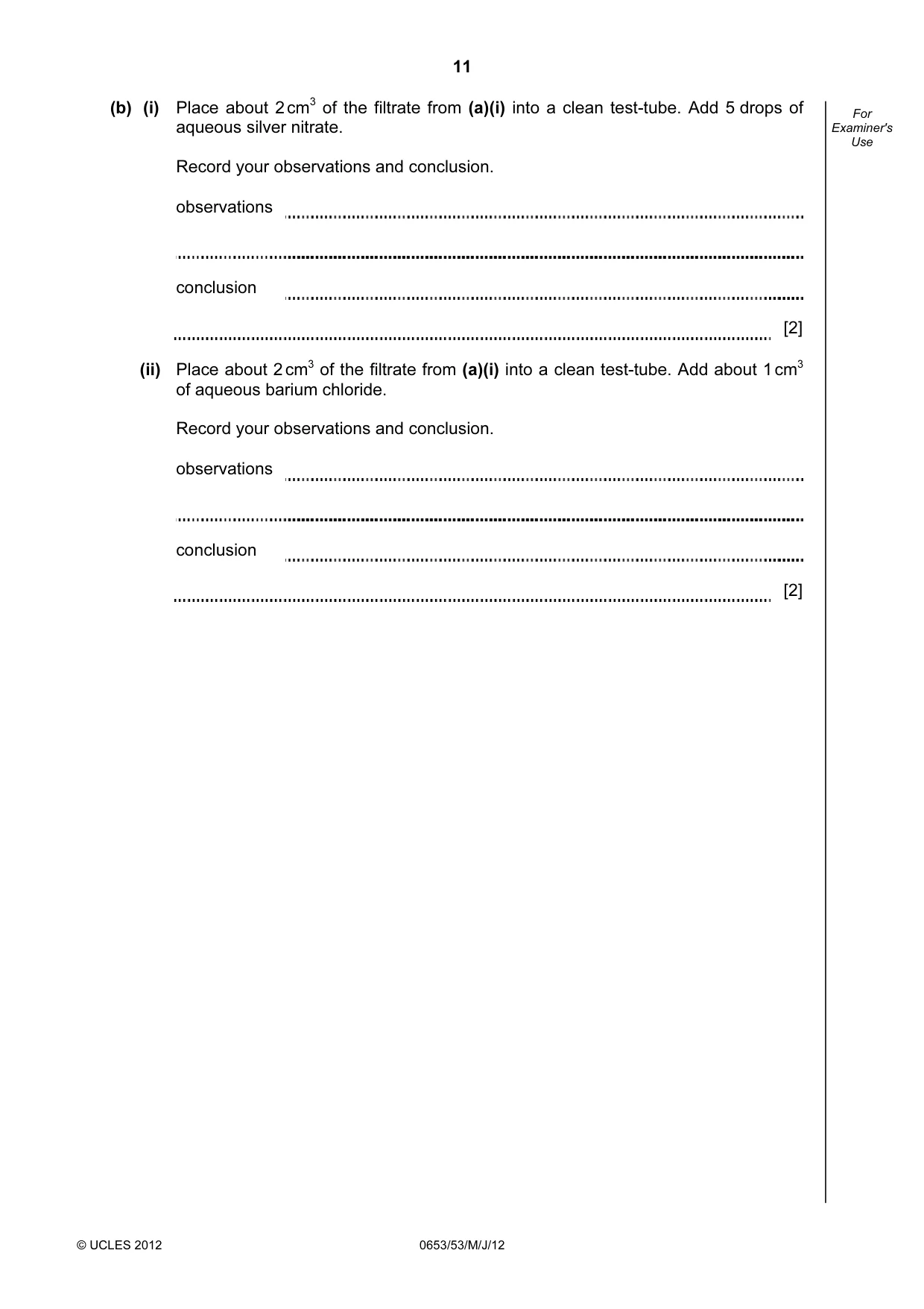 Cambridge IGCSE Science - Combined 0653 2012 May/June Paper 5 · Variant 3 question paper, page 11 of 12