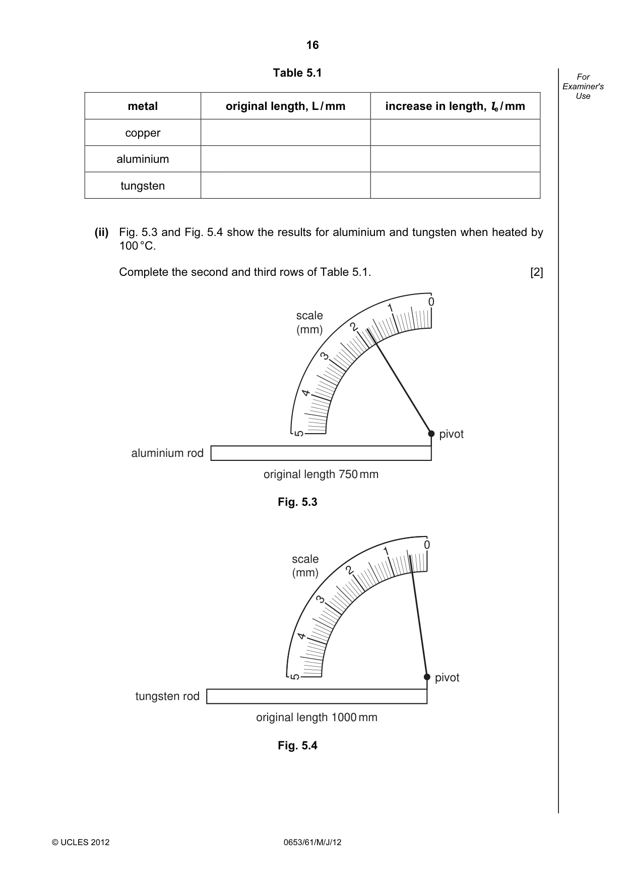 Cambridge IGCSE Science - Combined 0653 2012 May/June Paper 6 · Variant 1 question paper, page 16 of 24