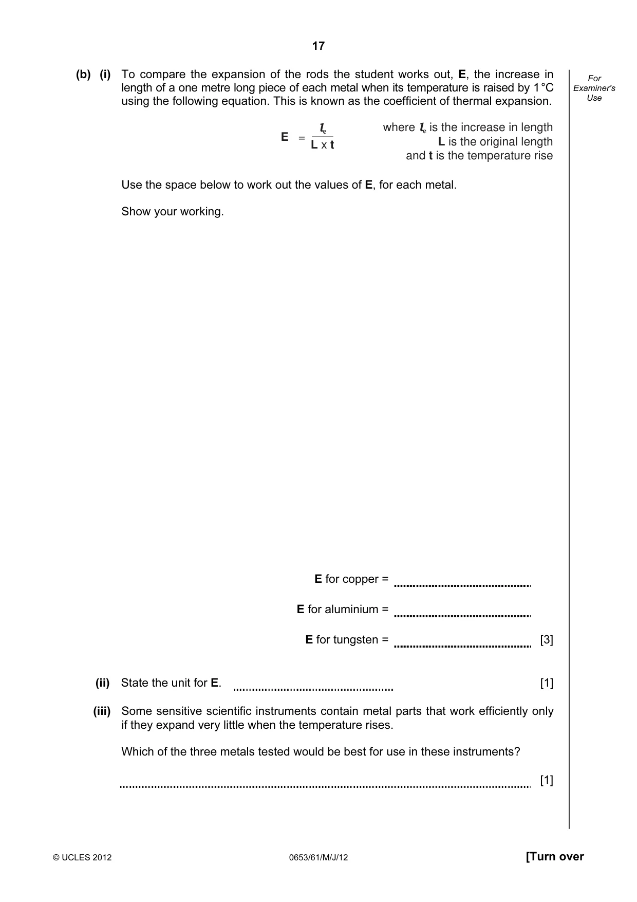 Cambridge IGCSE Science - Combined 0653 2012 May/June Paper 6 · Variant 1 question paper, page 17 of 24