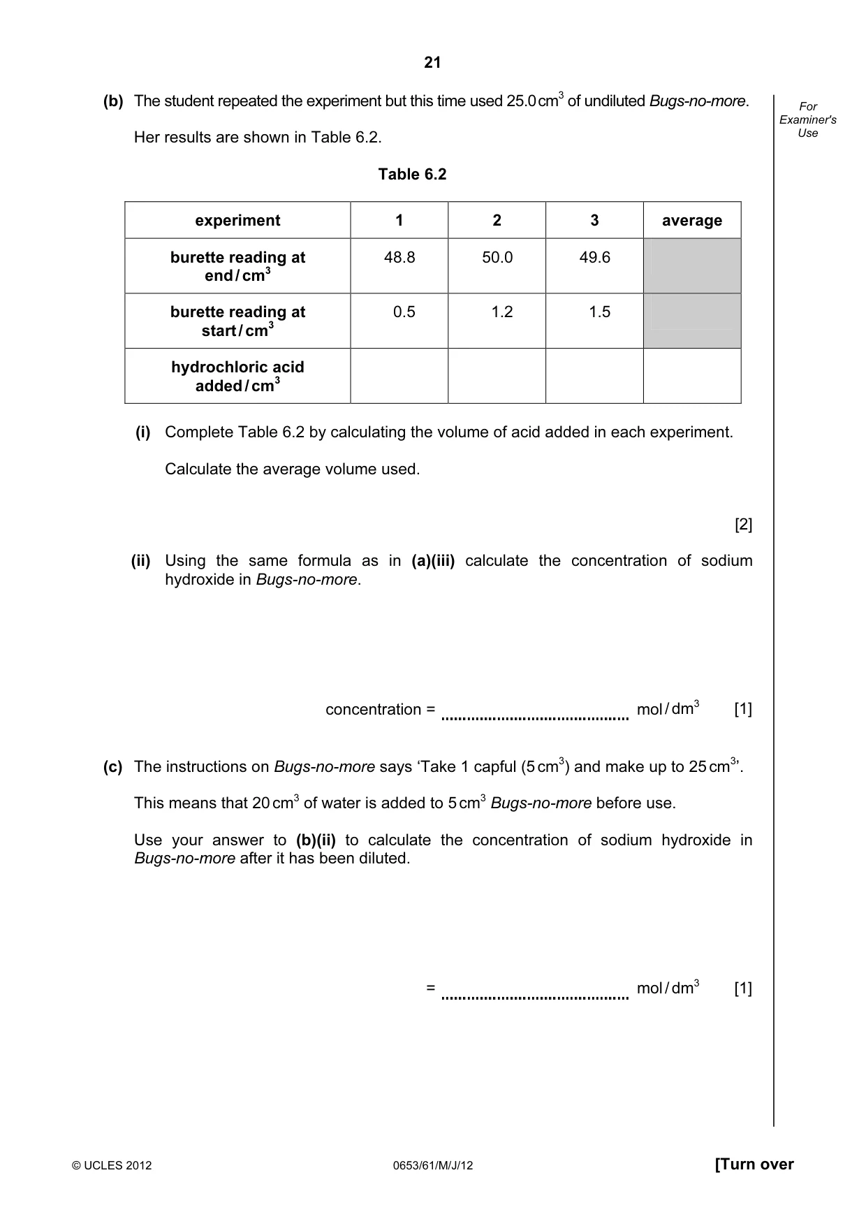 Cambridge IGCSE Science - Combined 0653 2012 May/June Paper 6 · Variant 1 question paper, page 21 of 24