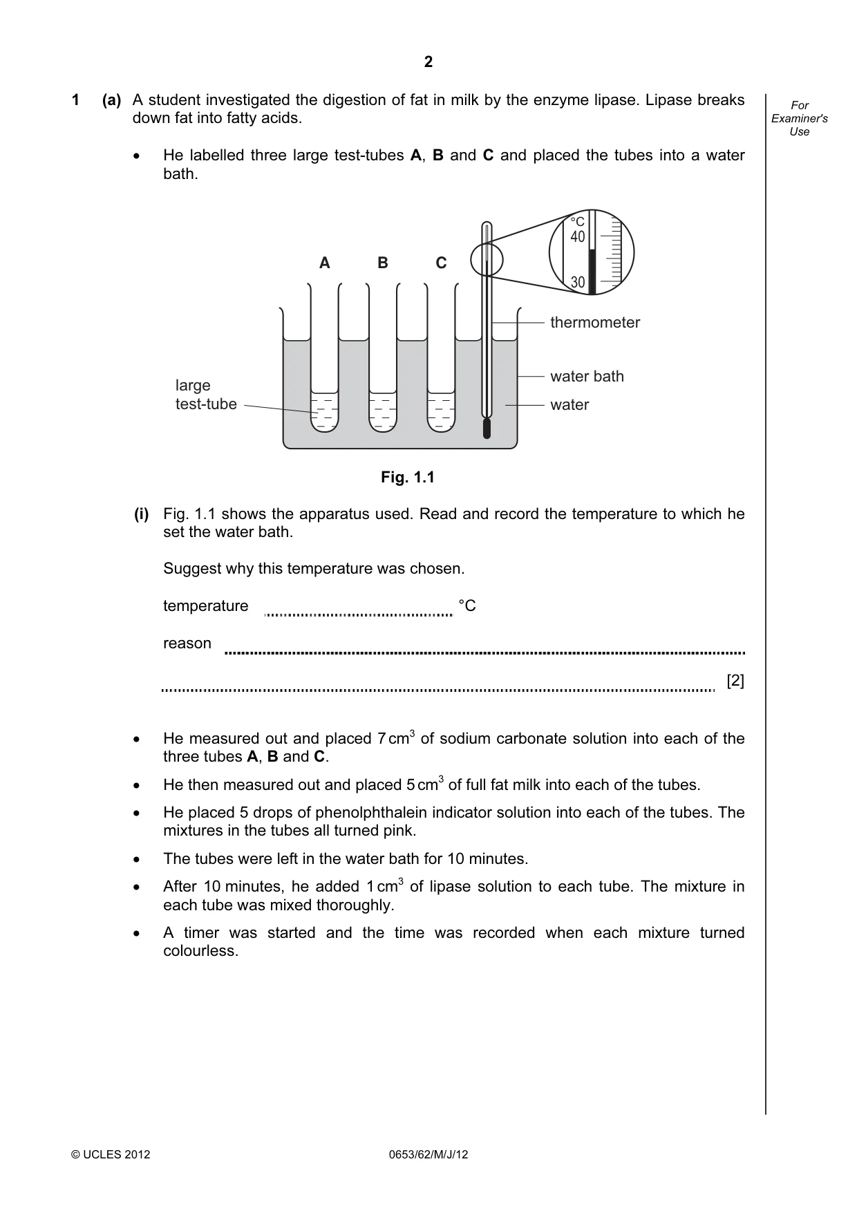 Cambridge IGCSE Science - Combined 0653 2012 May/June Paper 6 · Variant 2 question paper, page 2 of 20