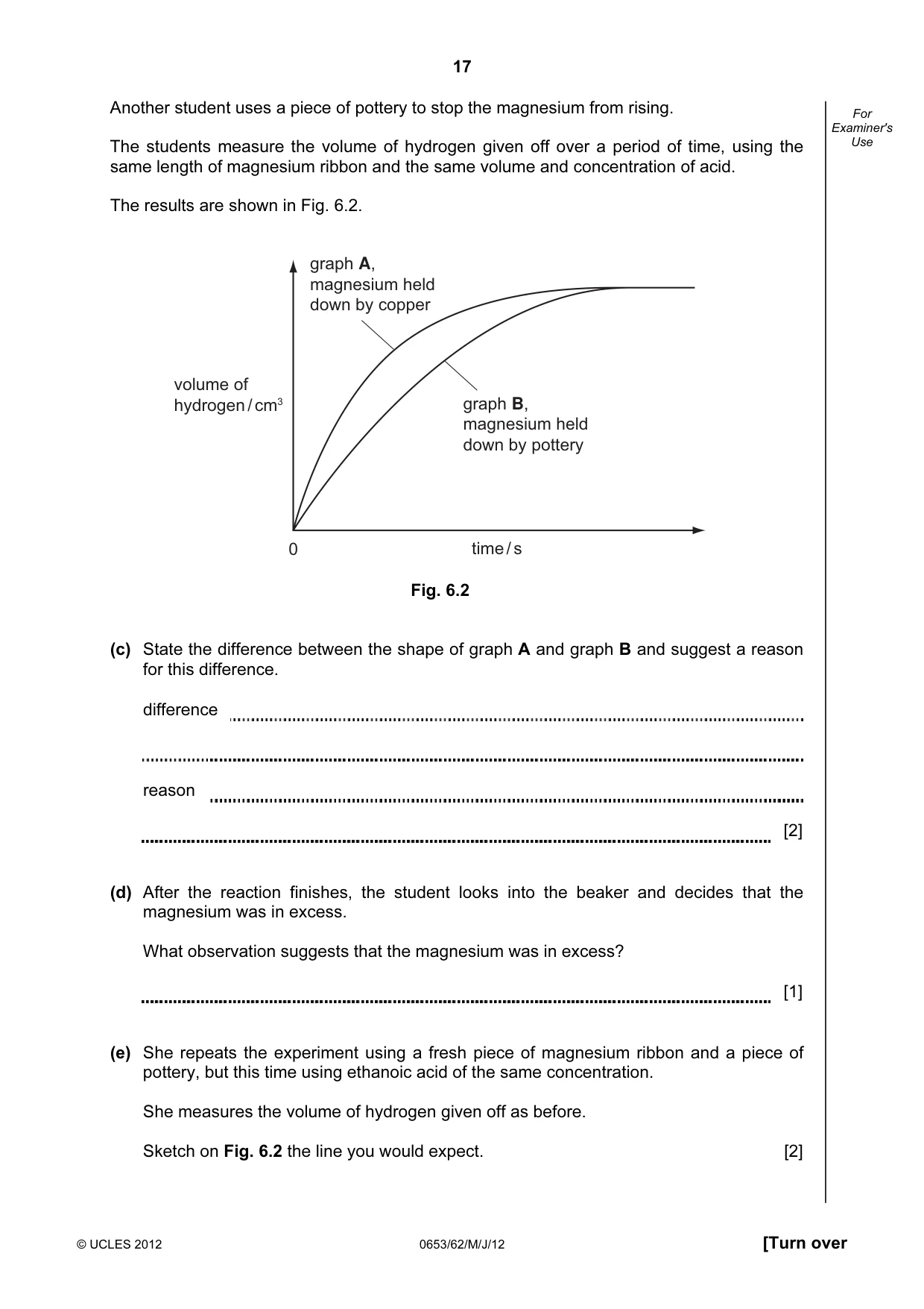 Cambridge IGCSE Science - Combined 0653 2012 May/June Paper 6 · Variant 2 question paper, page 17 of 20