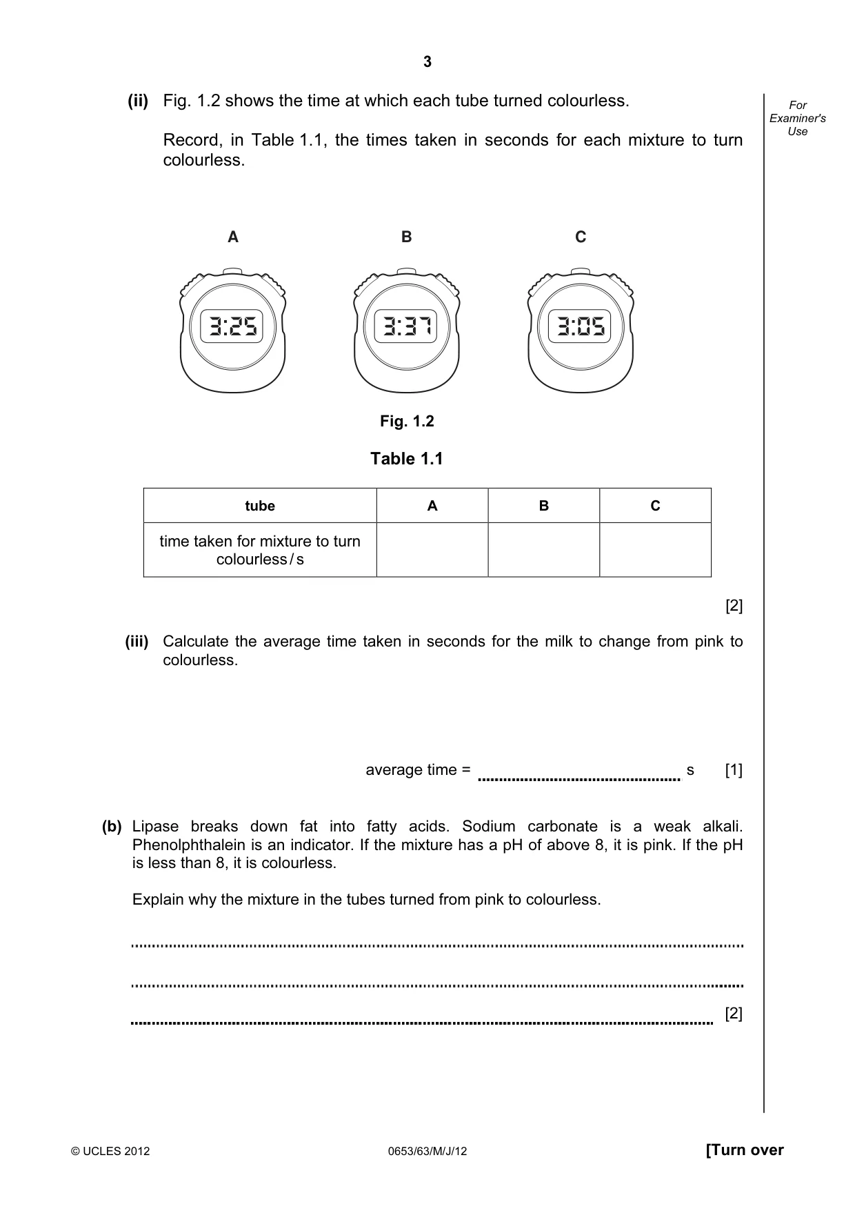 Cambridge IGCSE Science - Combined 0653 2012 May/June Paper 6 · Variant 3 question paper, page 3 of 20