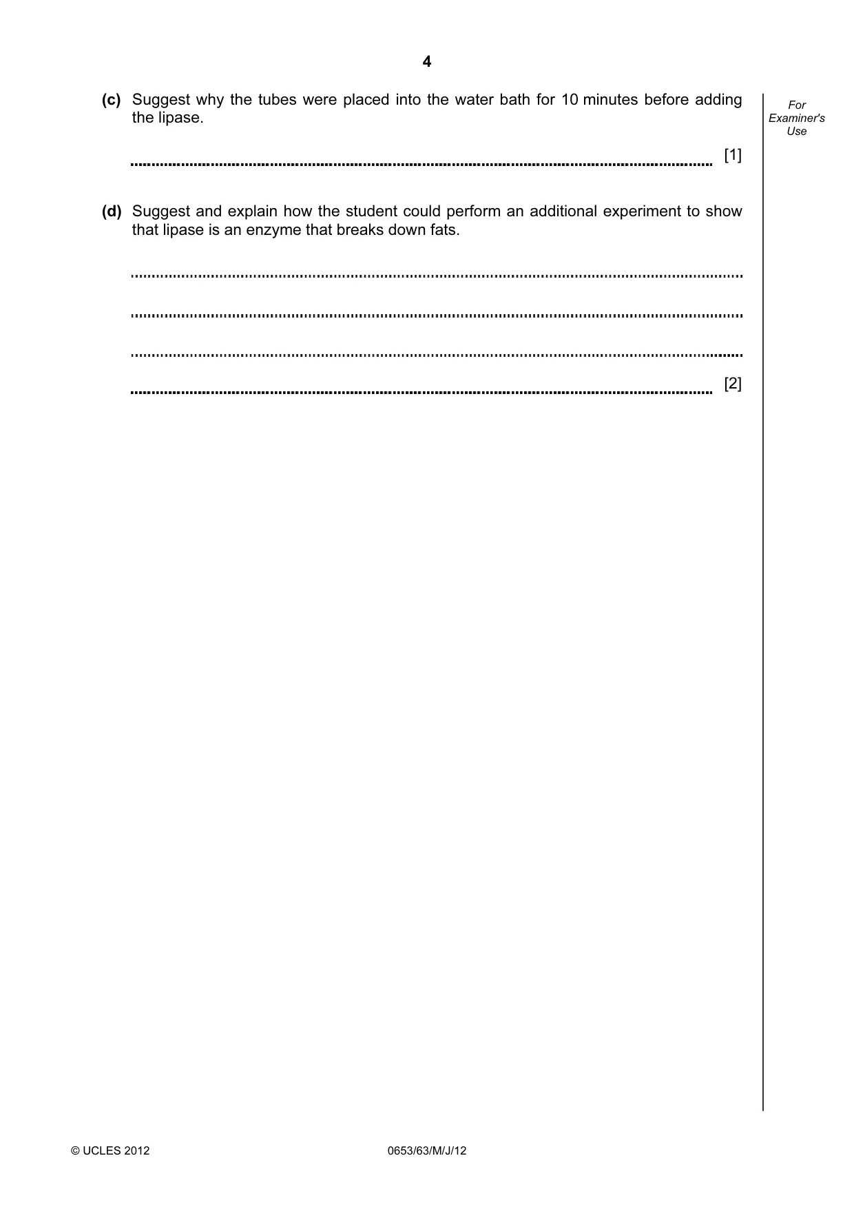 Cambridge IGCSE Science - Combined 0653 2012 May/June Paper 6 · Variant 3 question paper, page 4 of 20
