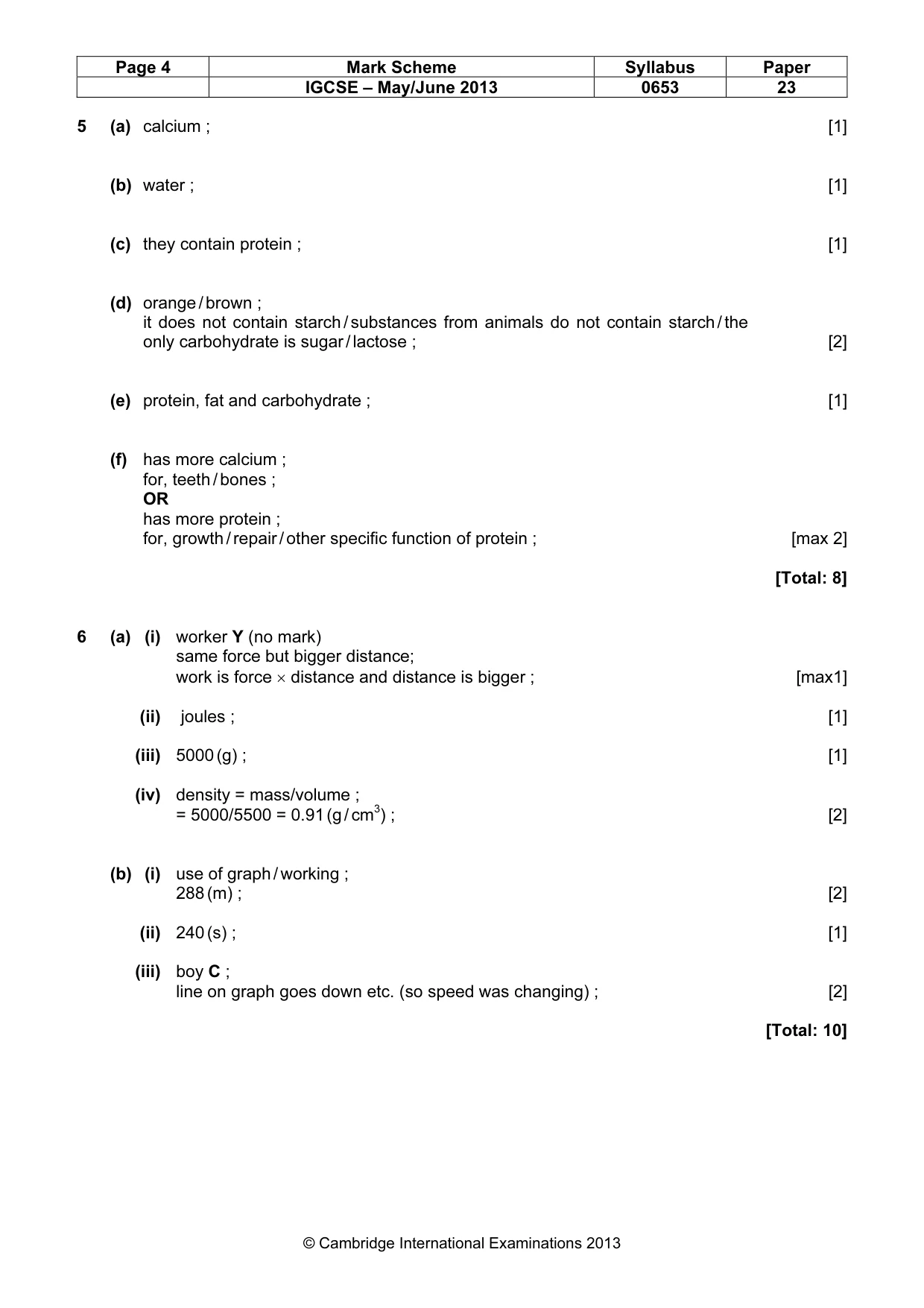 Mark scheme, page 4 of 6