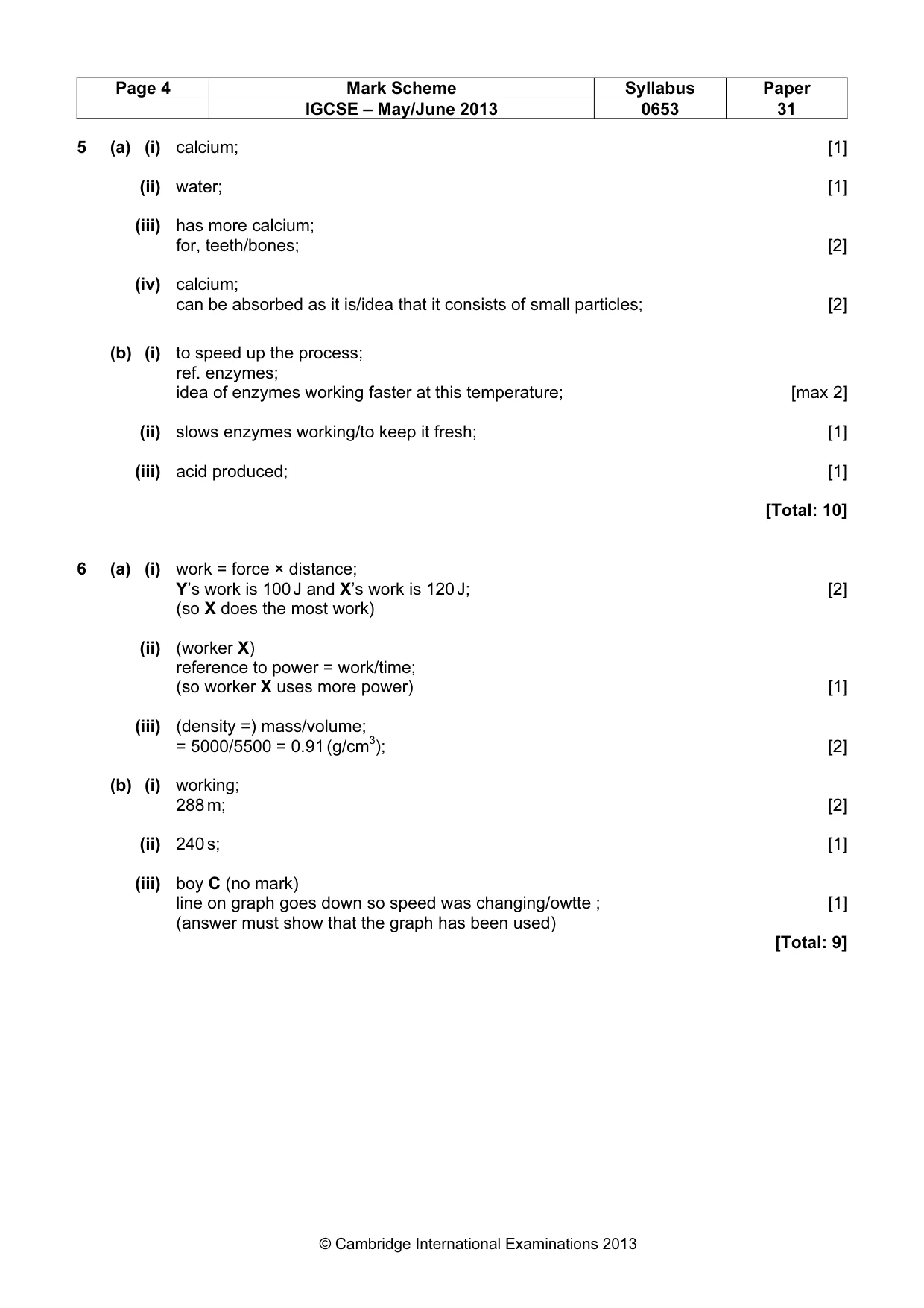 Mark scheme, page 4 of 7