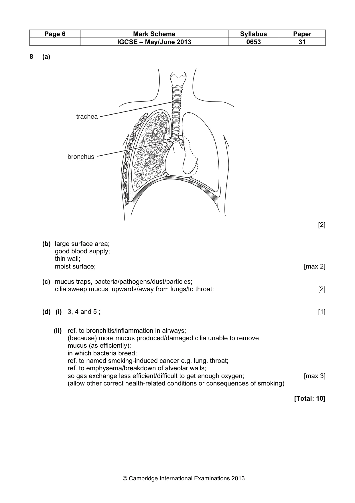 Mark scheme, page 6 of 7