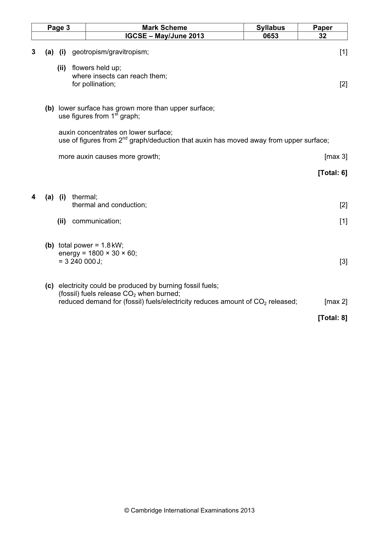 Mark scheme, page 3 of 6