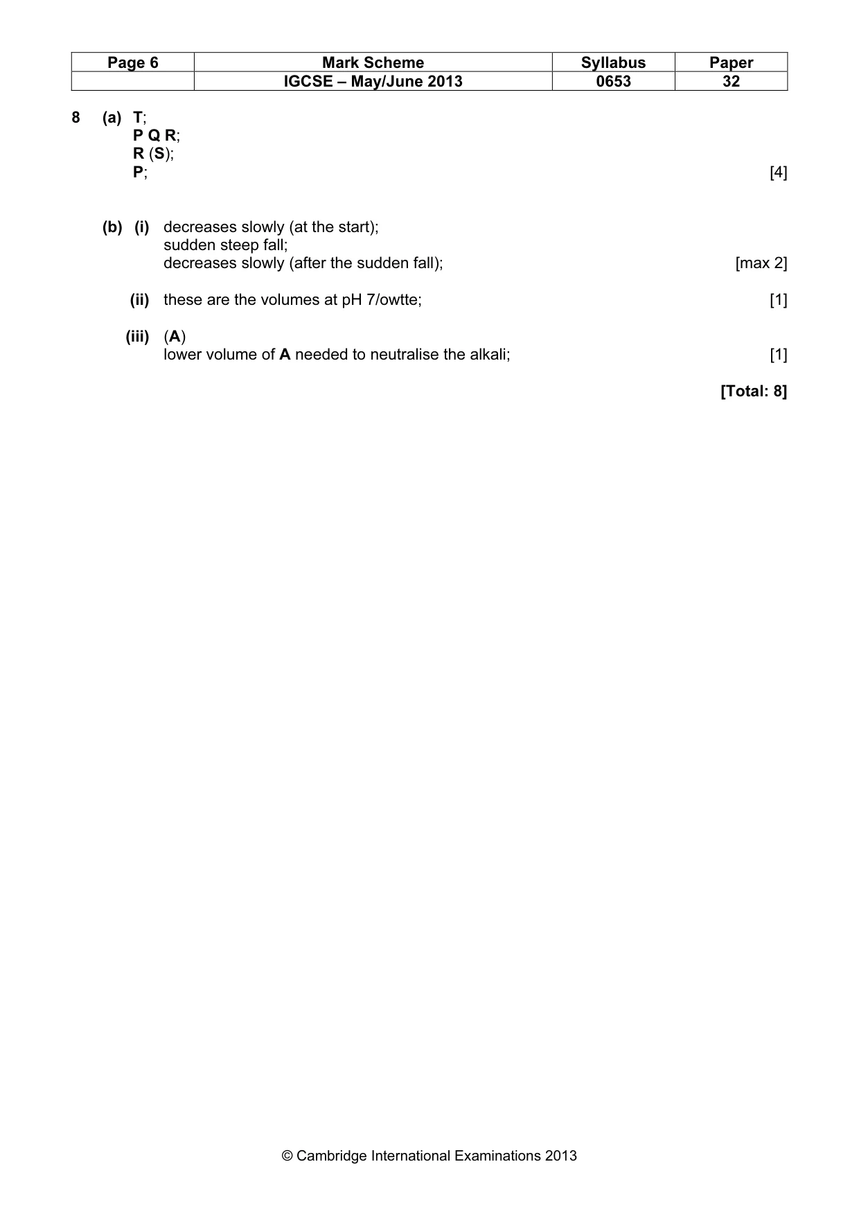 Mark scheme, page 6 of 6