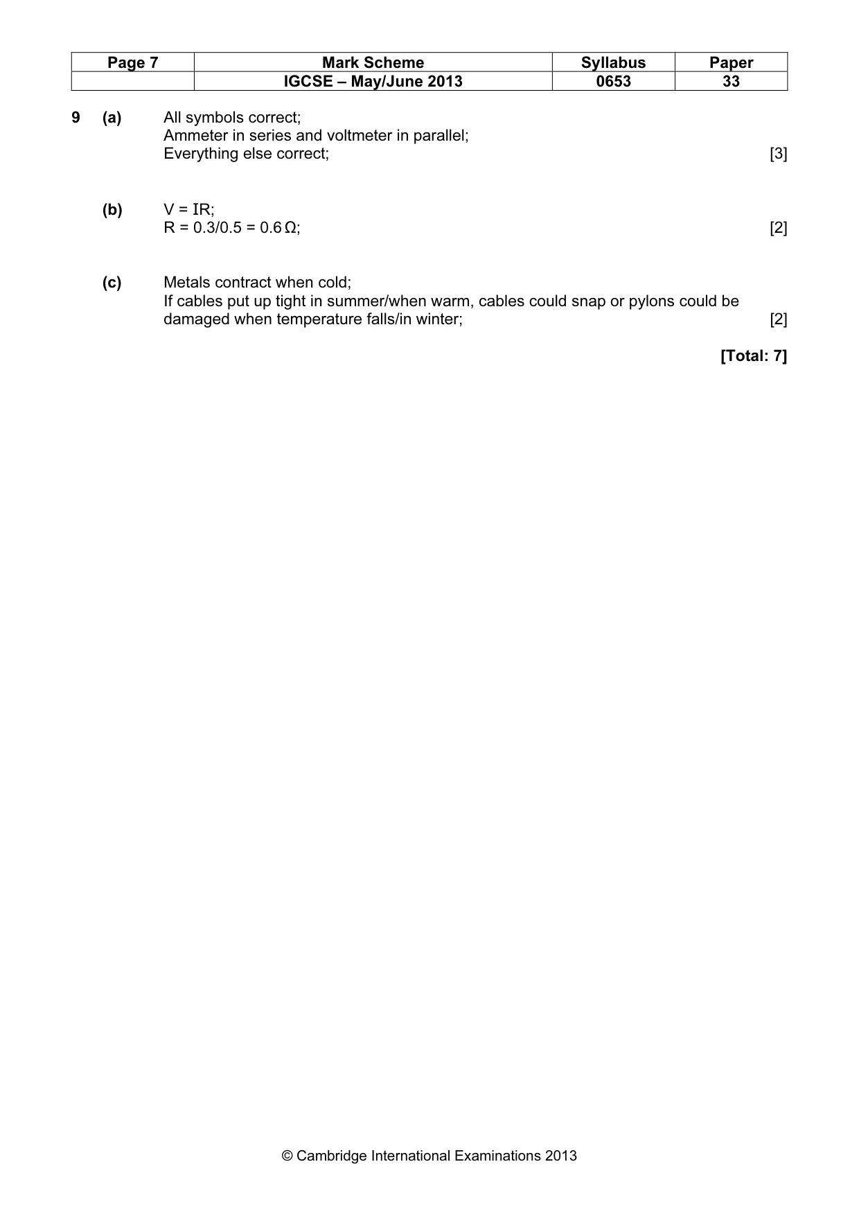 Mark scheme, page 7 of 7
