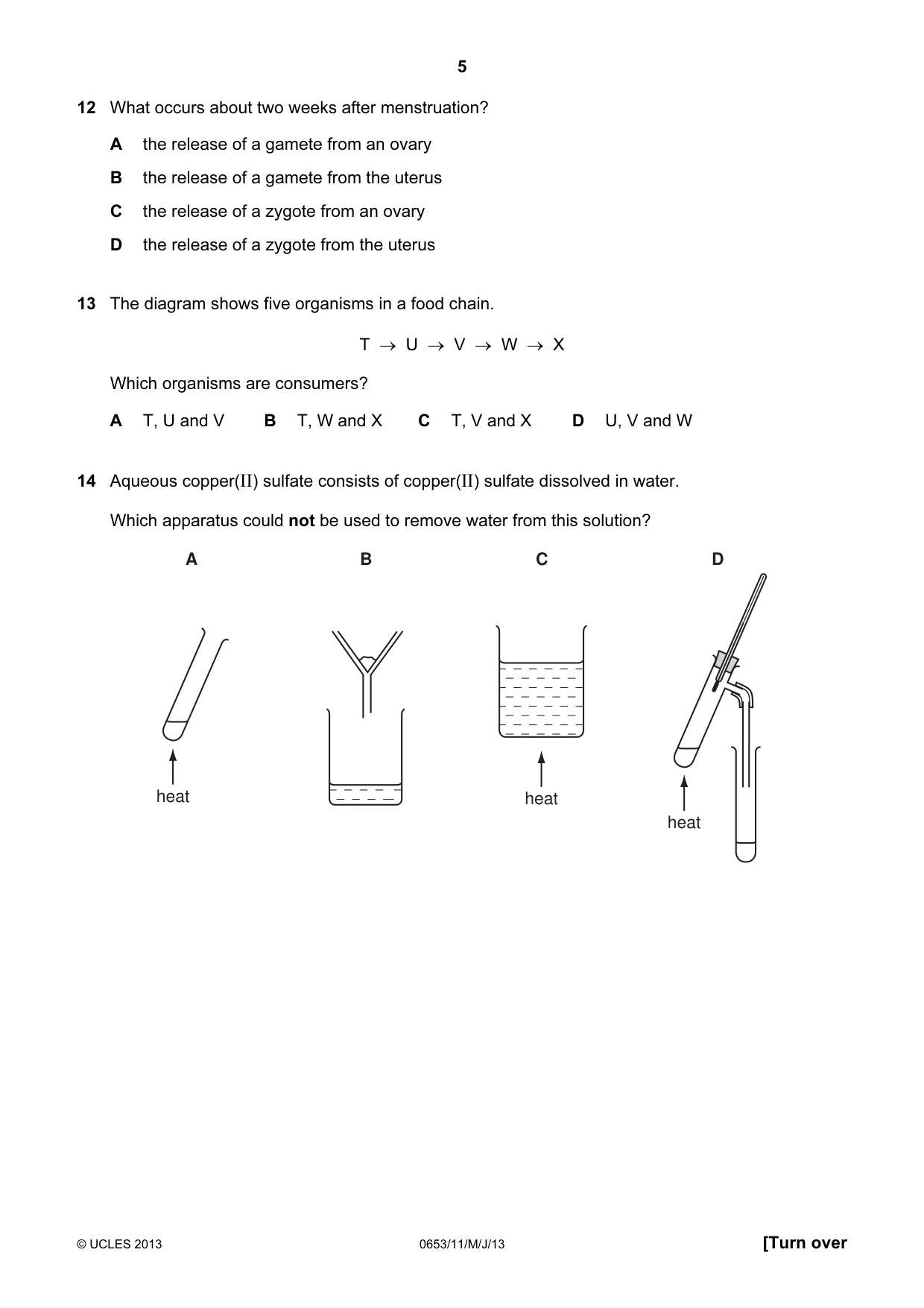 Cambridge IGCSE Science - Combined 0653 2013 May/June Paper 1 · Variant 1 question paper, page 5 of 16