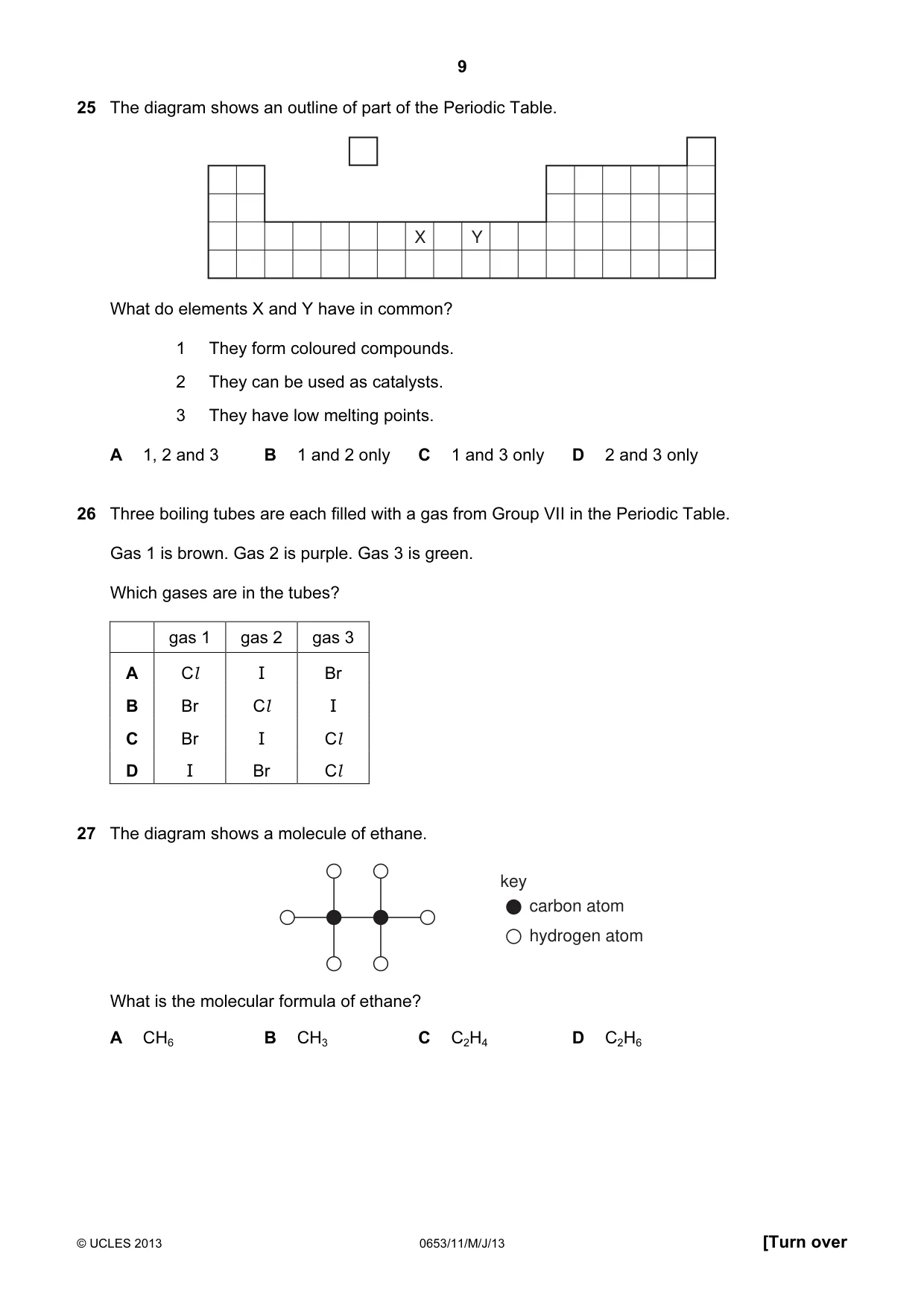 Cambridge IGCSE Science - Combined 0653 2013 May/June Paper 1 · Variant 1 question paper, page 9 of 16