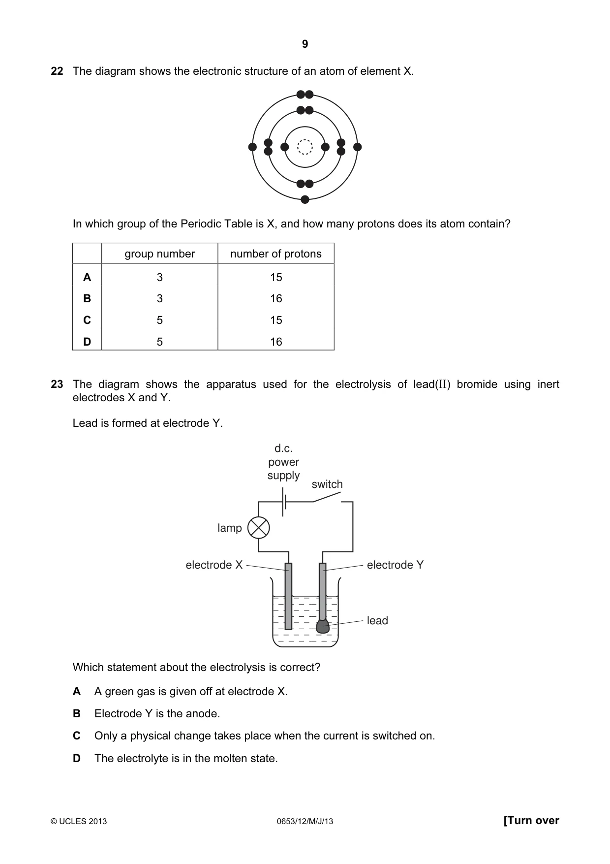 Cambridge IGCSE Science - Combined 0653 2013 May/June Paper 1 · Variant 2 question paper, page 9 of 16