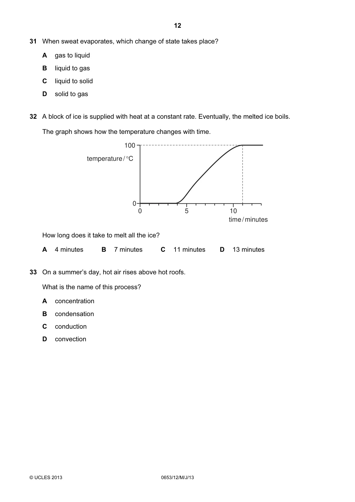 Cambridge IGCSE Science - Combined 0653 2013 May/June Paper 1 · Variant 2 question paper, page 12 of 16