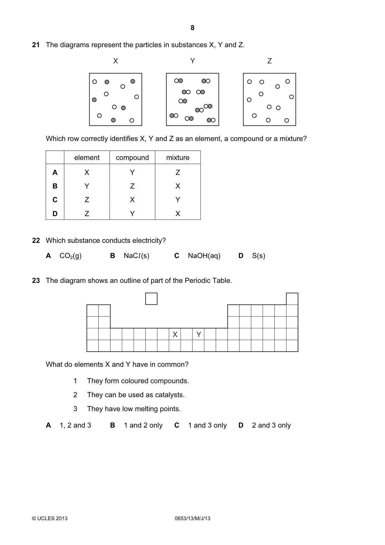 Cambridge IGCSE Science - Combined 0653 2013 May/June Paper 1 · Variant 3 question paper, page 8 of 20