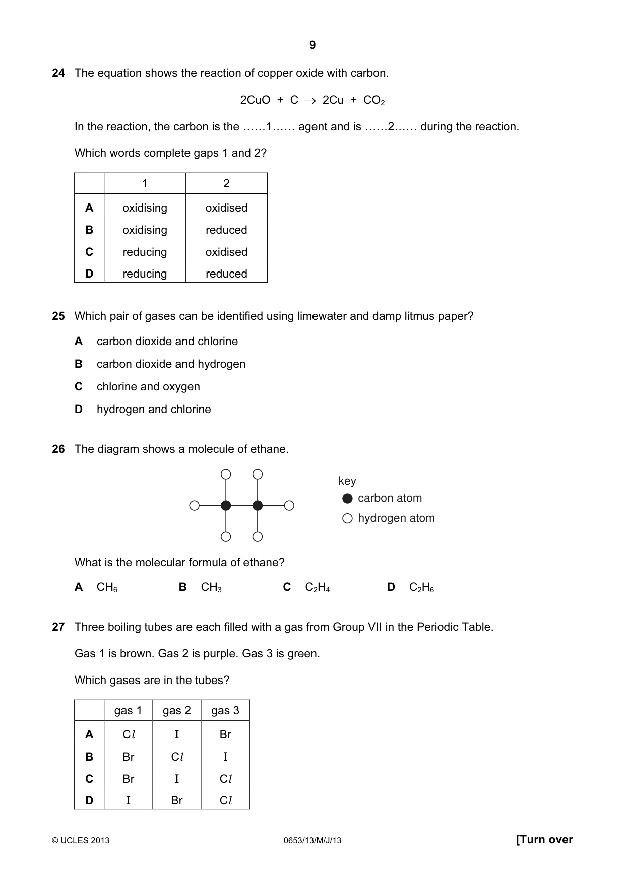 Cambridge IGCSE Science - Combined 0653 2013 May/June Paper 1 · Variant 3 question paper, page 9 of 20