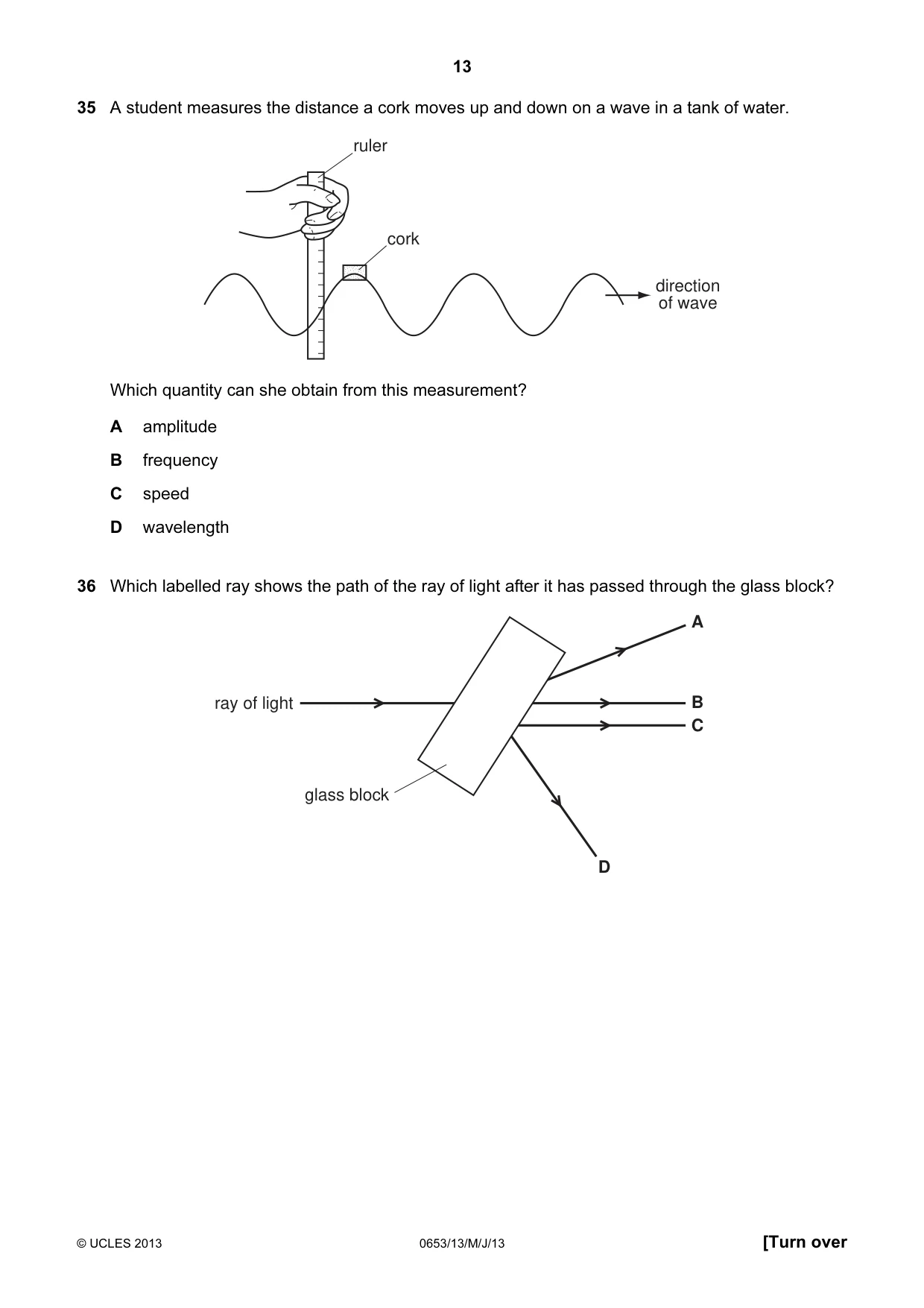 Cambridge IGCSE Science - Combined 0653 2013 May/June Paper 1 · Variant 3 question paper, page 13 of 20