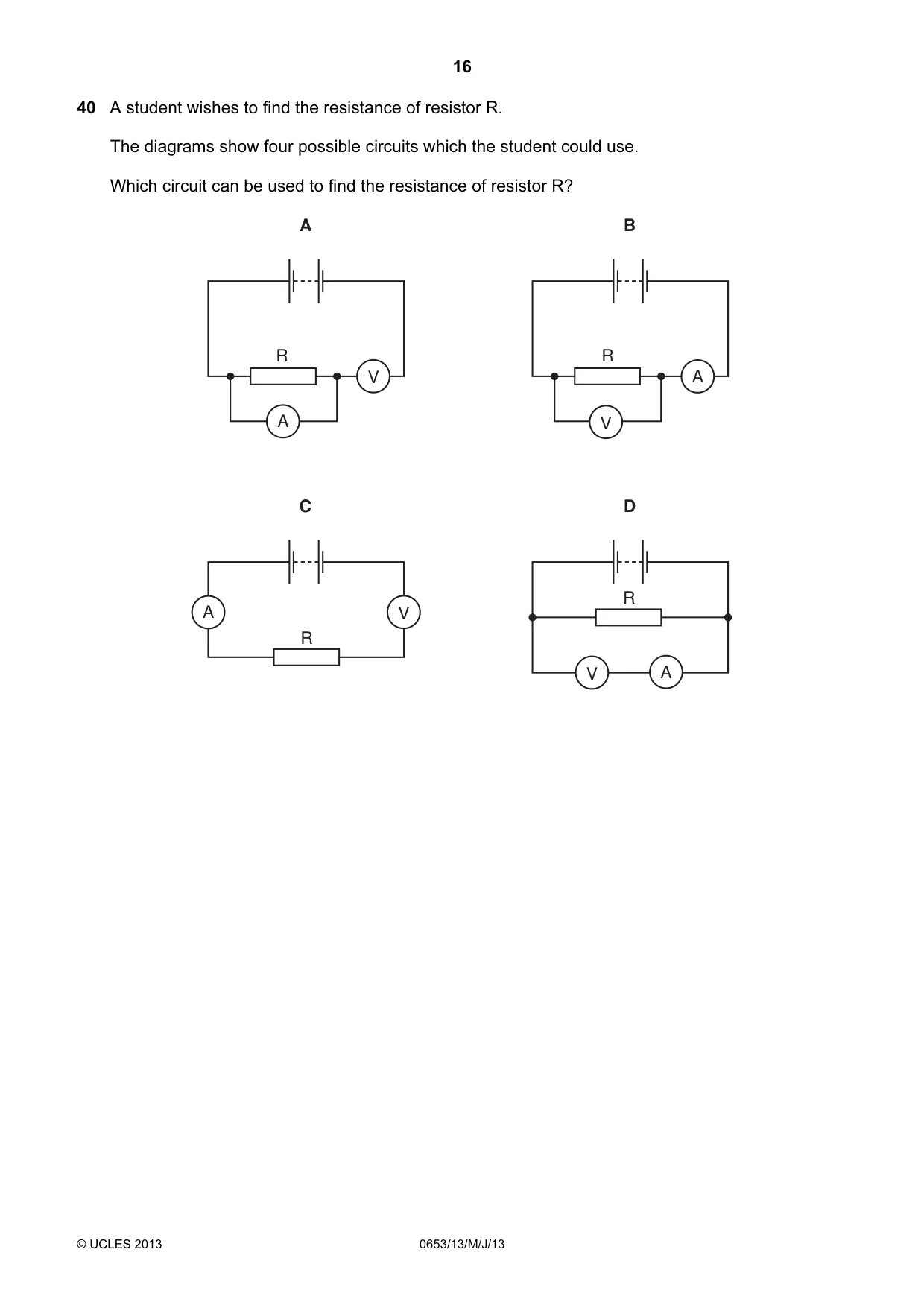 Cambridge IGCSE Science - Combined 0653 2013 May/June Paper 1 · Variant 3 question paper, page 16 of 20