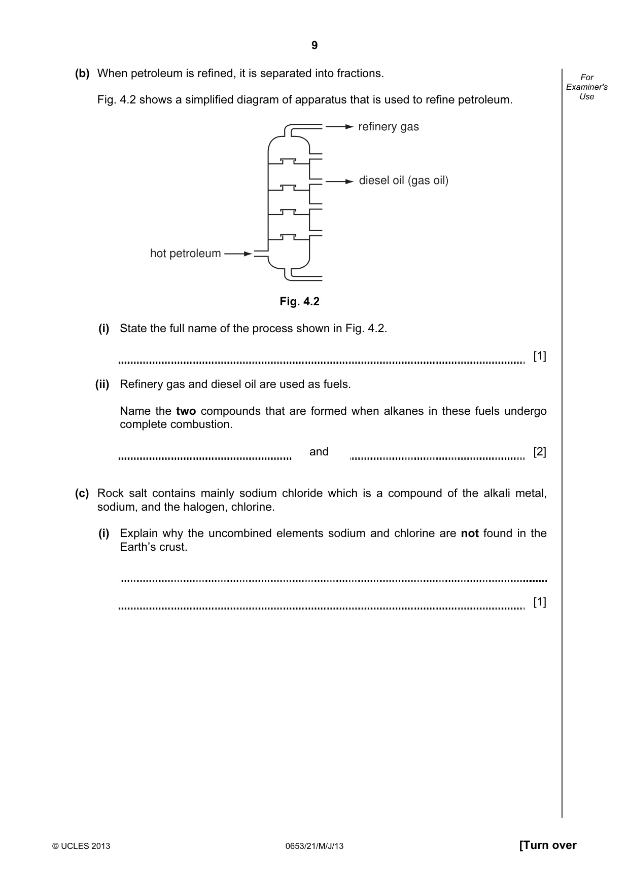 Cambridge IGCSE Science - Combined 0653 2013 May/June Paper 2 · Variant 1 question paper, page 9 of 24