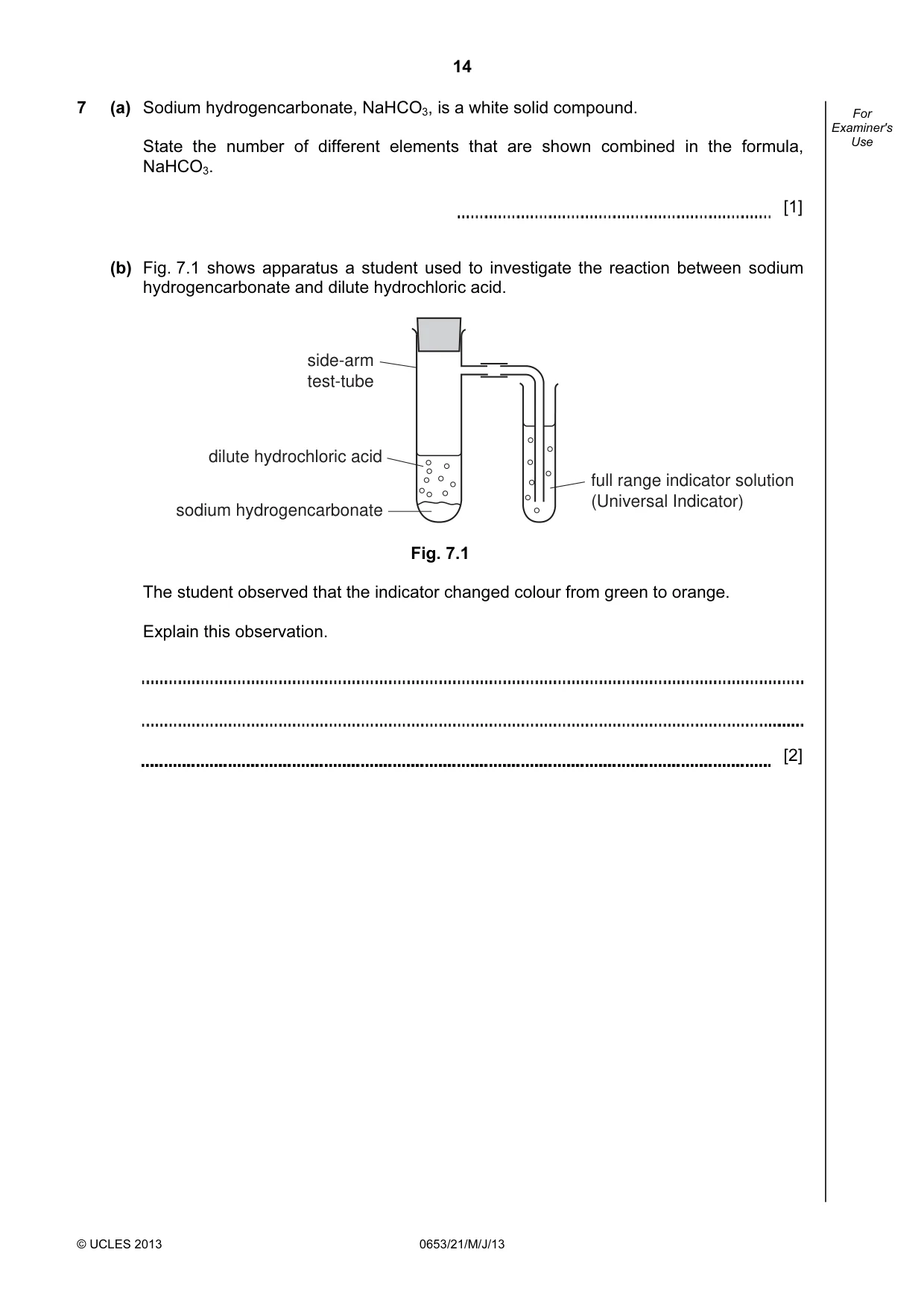 Cambridge IGCSE Science - Combined 0653 2013 May/June Paper 2 · Variant 1 question paper, page 14 of 24