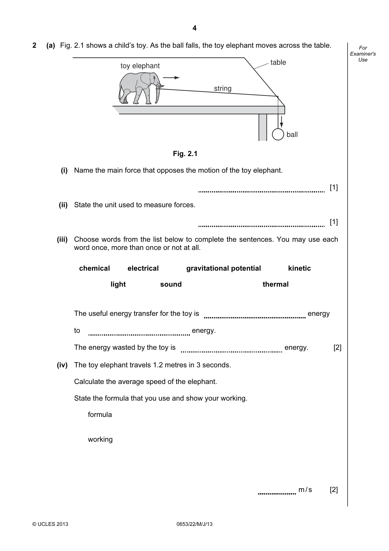 Cambridge IGCSE Science - Combined 0653 2013 May/June Paper 2 · Variant 2 question paper, page 4 of 20