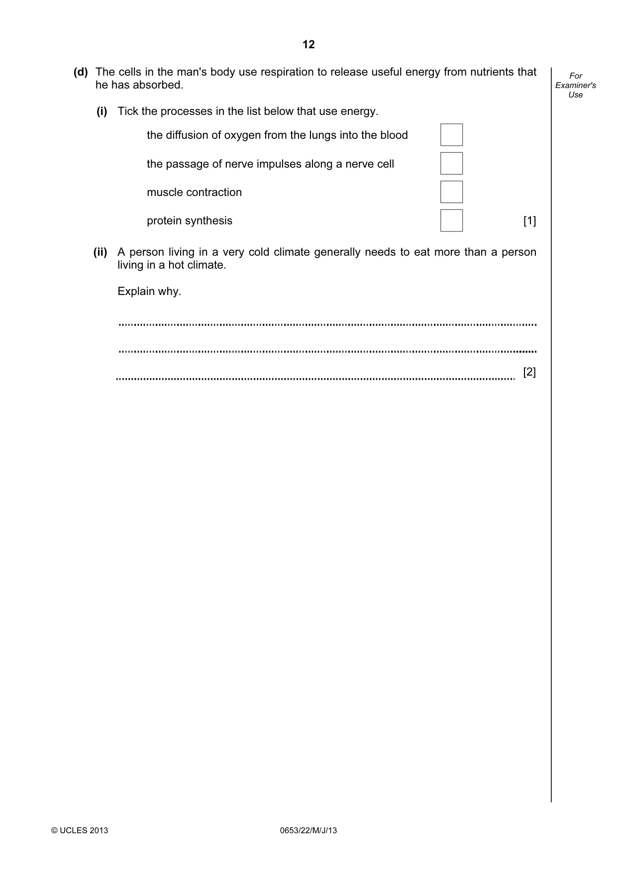 Cambridge IGCSE Science - Combined 0653 2013 May/June Paper 2 · Variant 2 question paper, page 12 of 20
