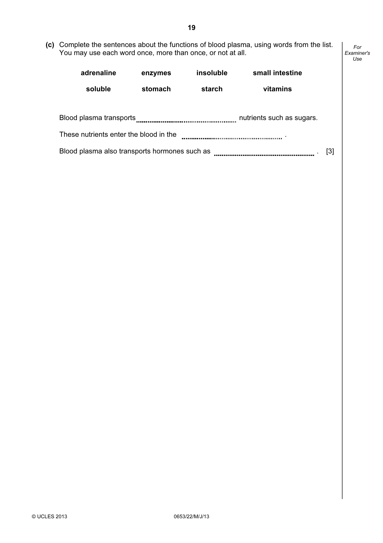 Cambridge IGCSE Science - Combined 0653 2013 May/June Paper 2 · Variant 2 question paper, page 19 of 20
