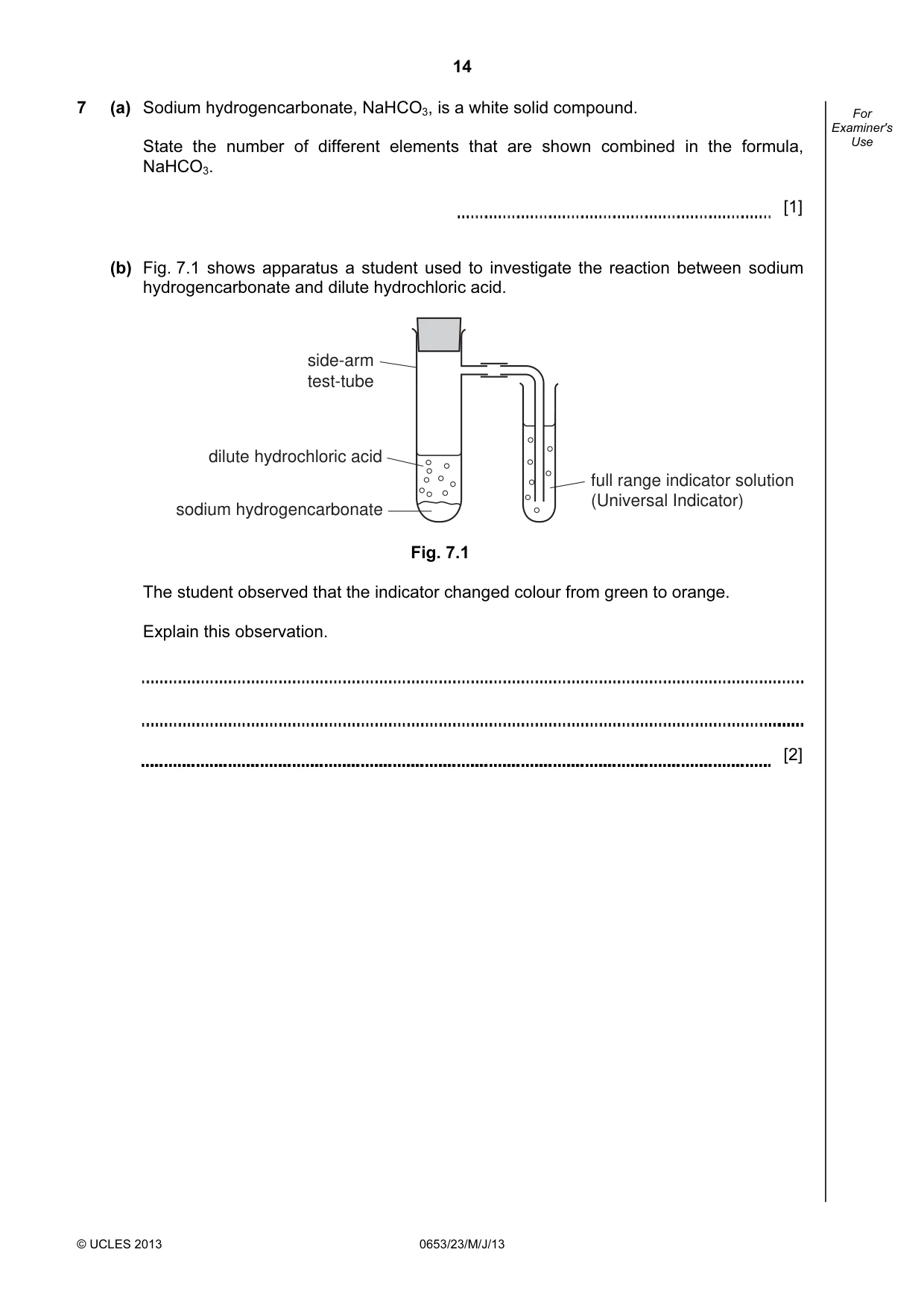Cambridge IGCSE Science - Combined 0653 2013 May/June Paper 2 · Variant 3 question paper, page 14 of 24