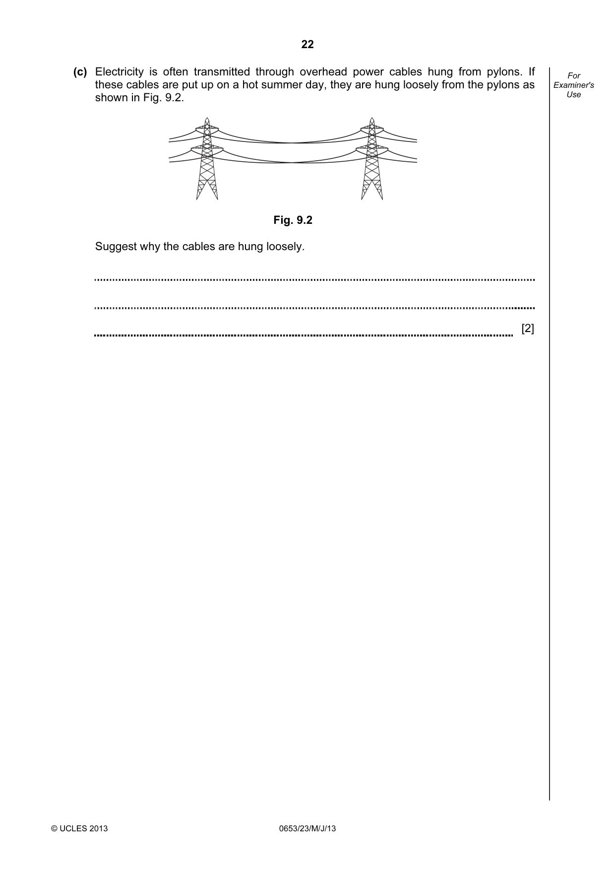 Cambridge IGCSE Science - Combined 0653 2013 May/June Paper 2 · Variant 3 question paper, page 22 of 24