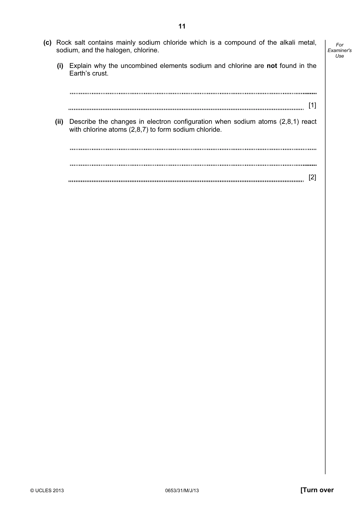Cambridge IGCSE Science - Combined 0653 2013 May/June Paper 3 · Variant 1 question paper, page 11 of 28