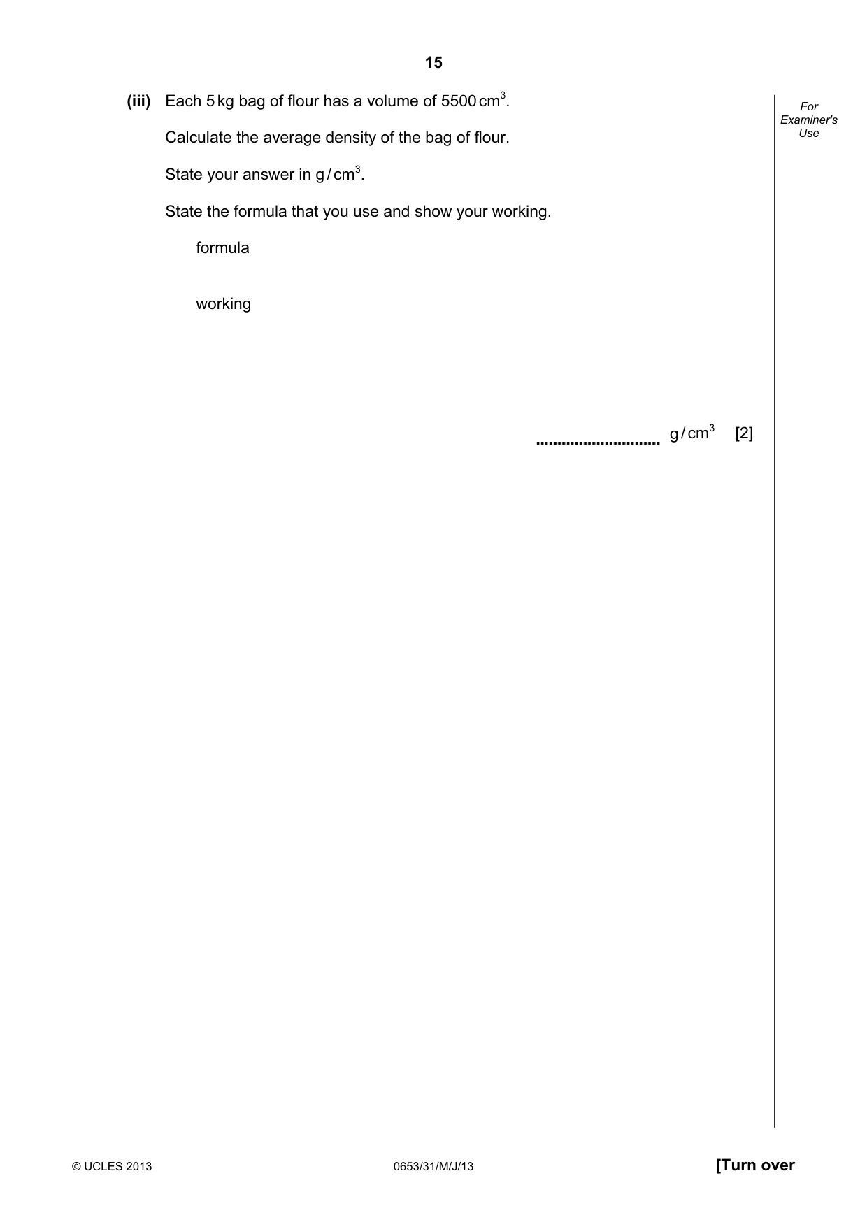 Cambridge IGCSE Science - Combined 0653 2013 May/June Paper 3 · Variant 1 question paper, page 15 of 28