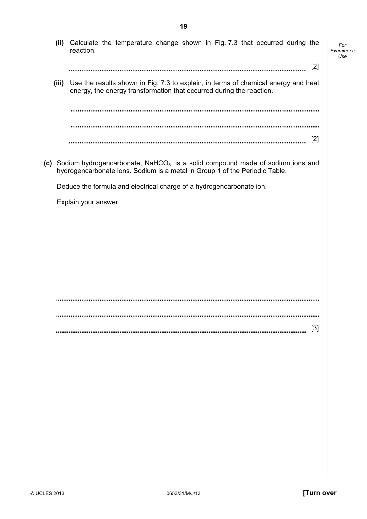 Cambridge IGCSE Science - Combined 0653 2013 May/June Paper 3 · Variant 1 question paper, page 19 of 28