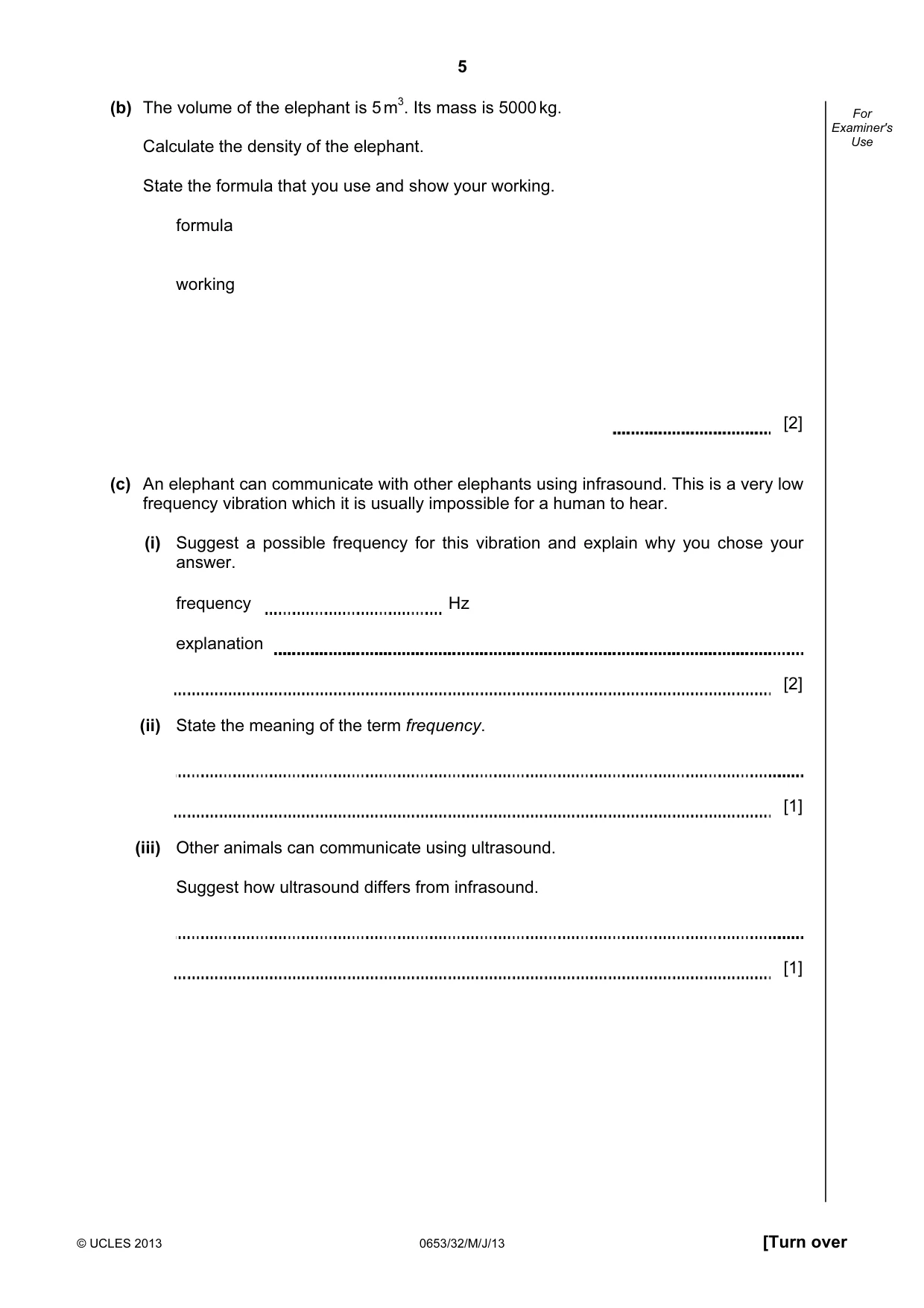 Cambridge IGCSE Science - Combined 0653 2013 May/June Paper 3 · Variant 2 question paper, page 5 of 24