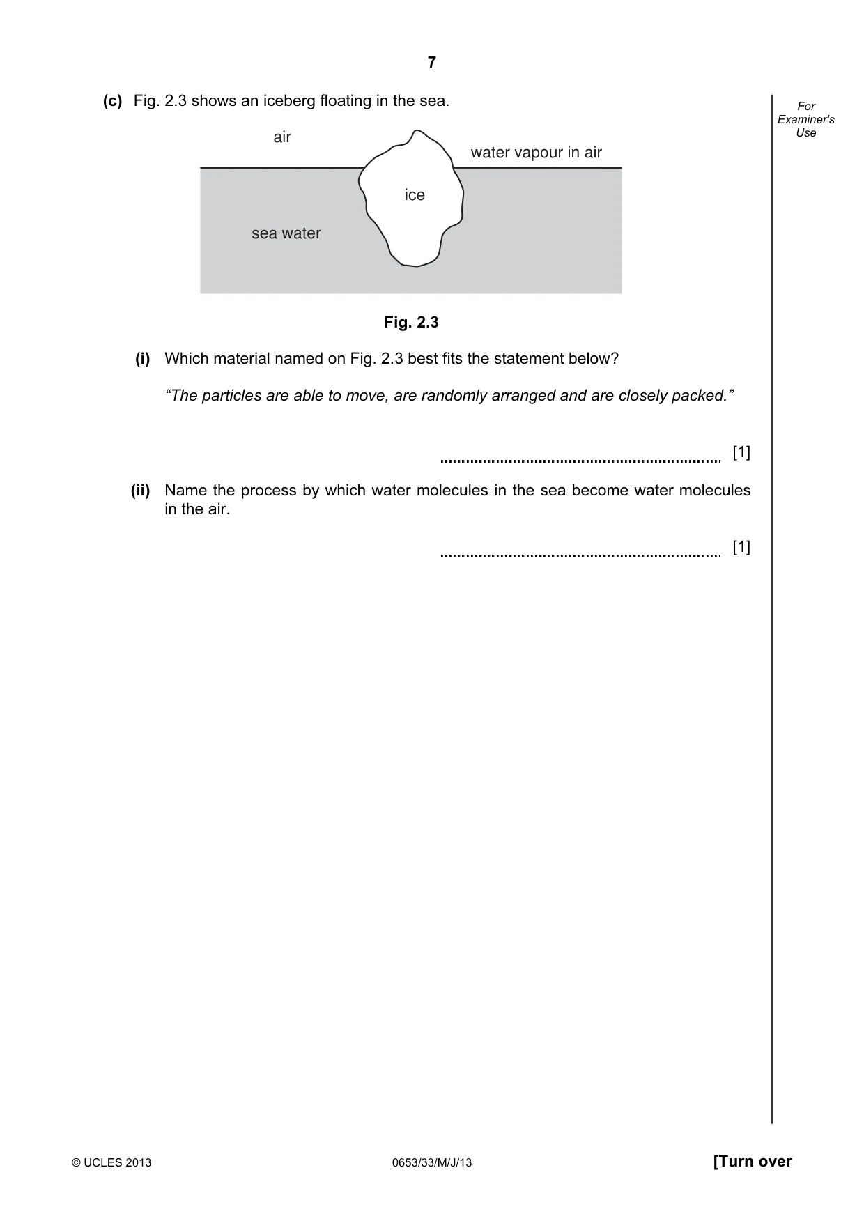 Cambridge IGCSE Science - Combined 0653 2013 May/June Paper 3 · Variant 3 question paper, page 7 of 28