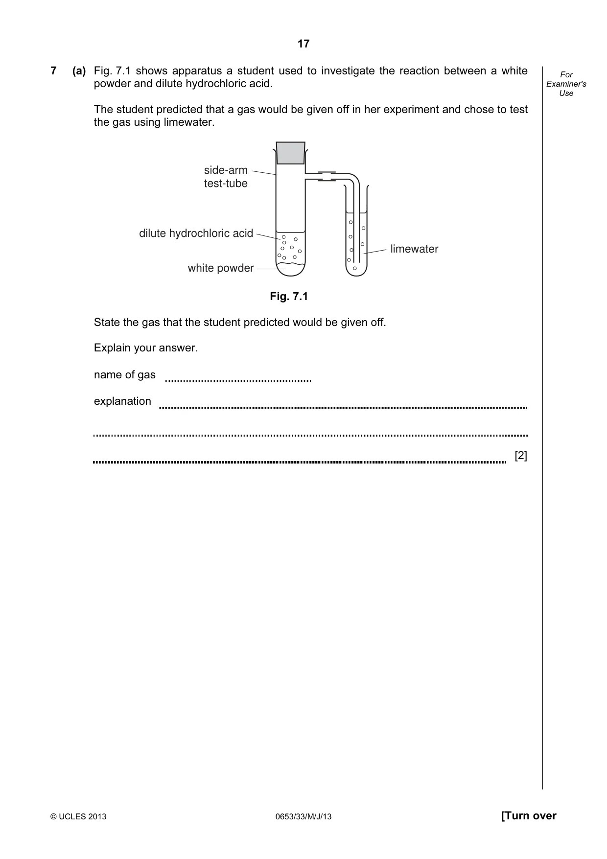 Cambridge IGCSE Science - Combined 0653 2013 May/June Paper 3 · Variant 3 question paper, page 17 of 28