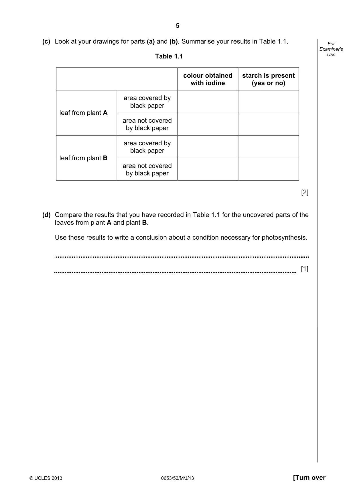 Cambridge IGCSE Science - Combined 0653 2013 May/June Paper 5 · Variant 2 question paper, page 5 of 12
