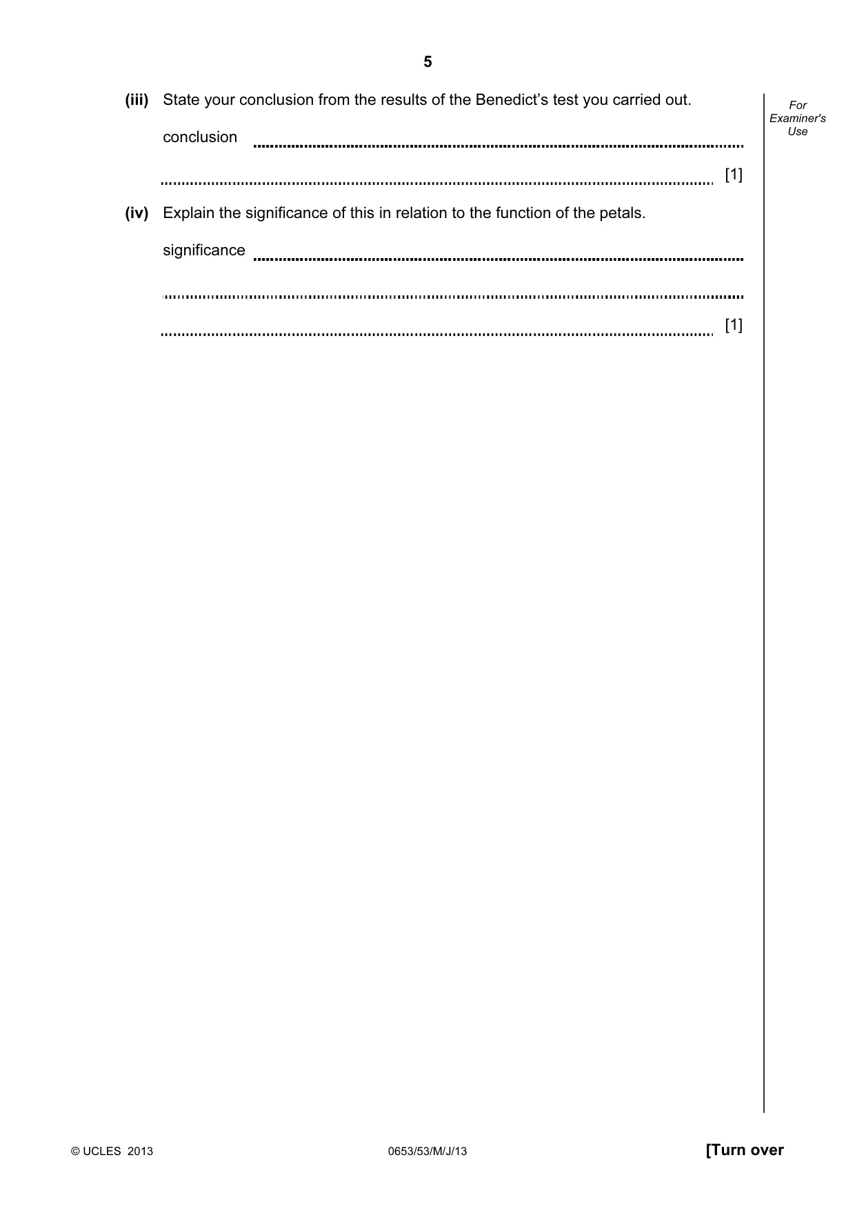 Cambridge IGCSE Science - Combined 0653 2013 May/June Paper 5 · Variant 3 question paper, page 5 of 16
