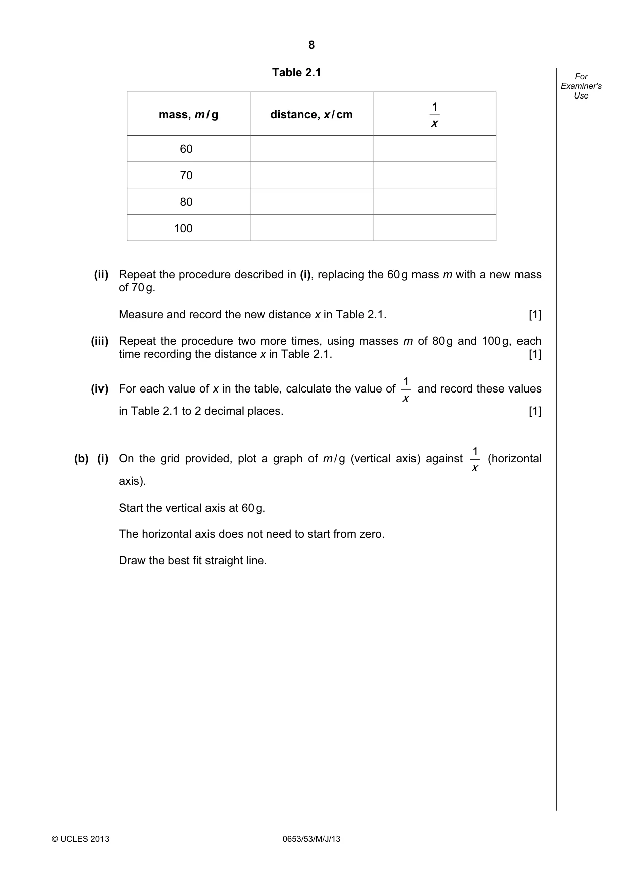 Cambridge IGCSE Science - Combined 0653 2013 May/June Paper 5 · Variant 3 question paper, page 8 of 16