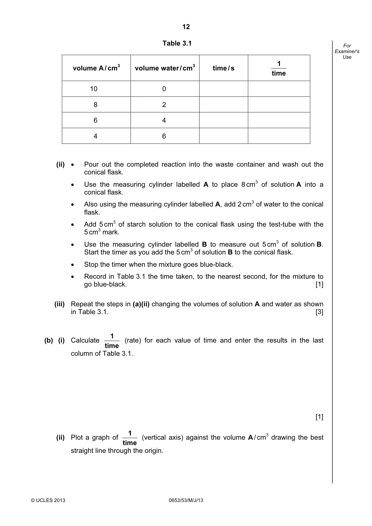 Cambridge IGCSE Science - Combined 0653 2013 May/June Paper 5 · Variant 3 question paper, page 12 of 16