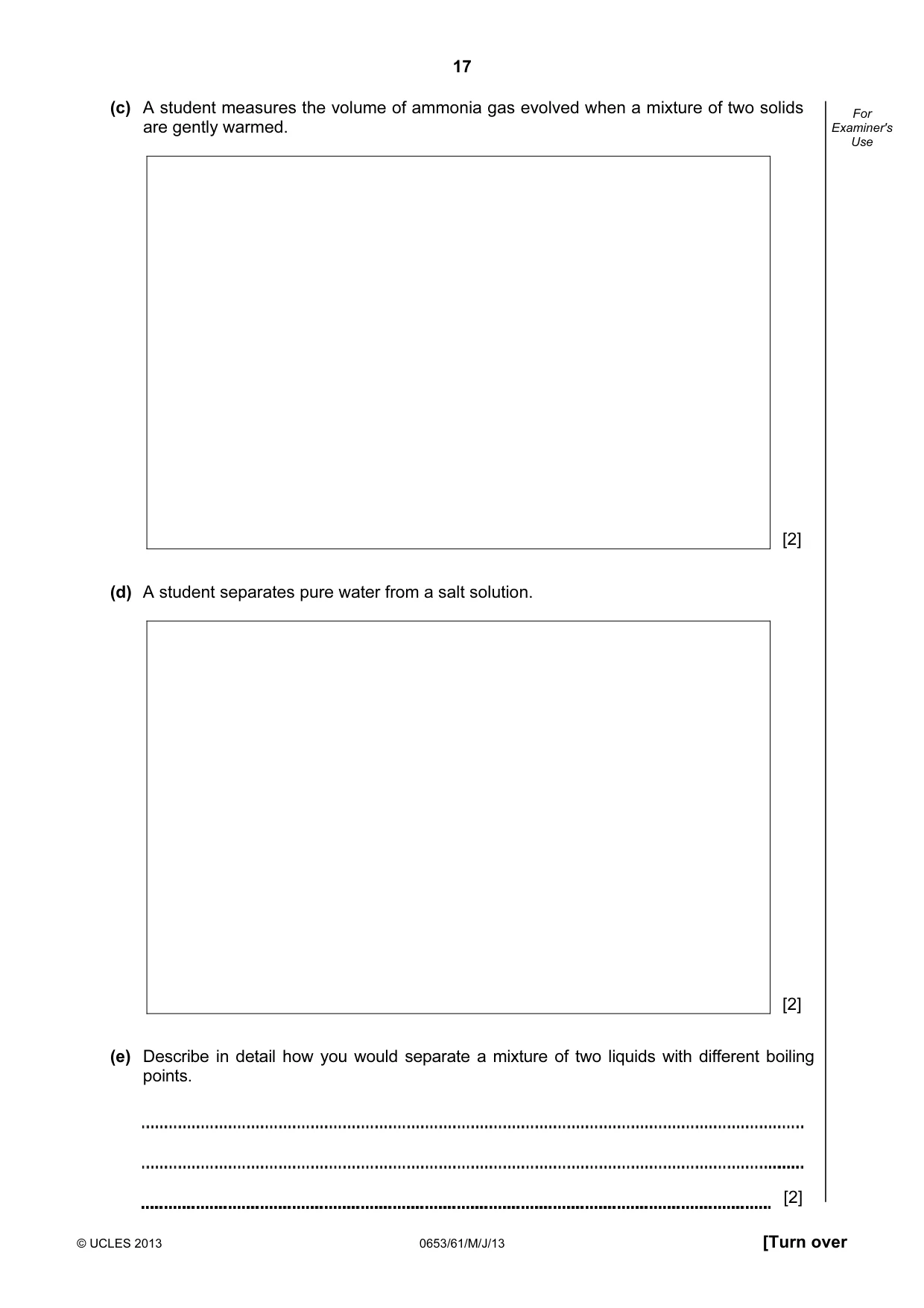 Cambridge IGCSE Science - Combined 0653 2013 May/June Paper 6 · Variant 1 question paper, page 17 of 20