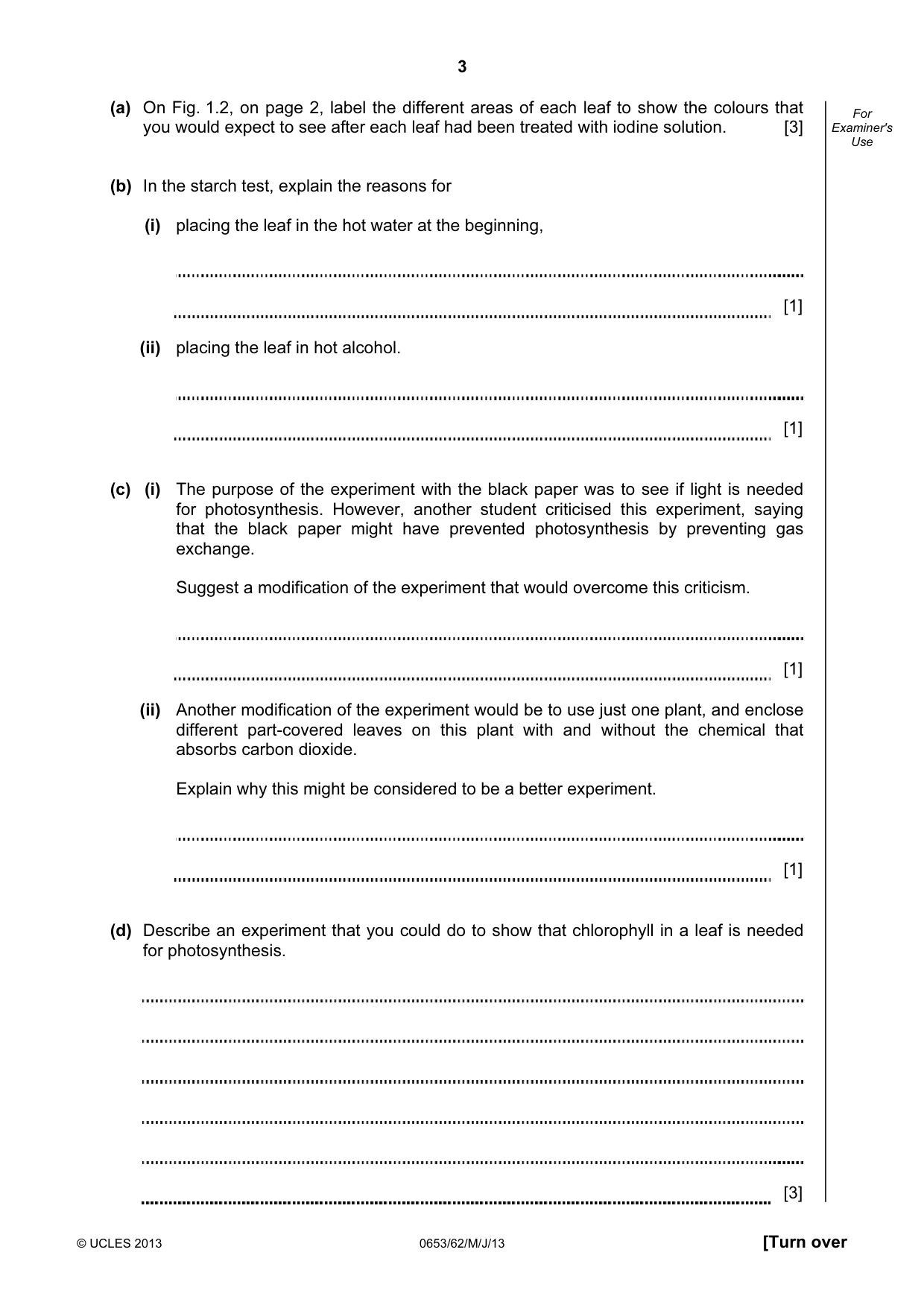 Cambridge IGCSE Science - Combined 0653 2013 May/June Paper 6 · Variant 2 question paper, page 3 of 20