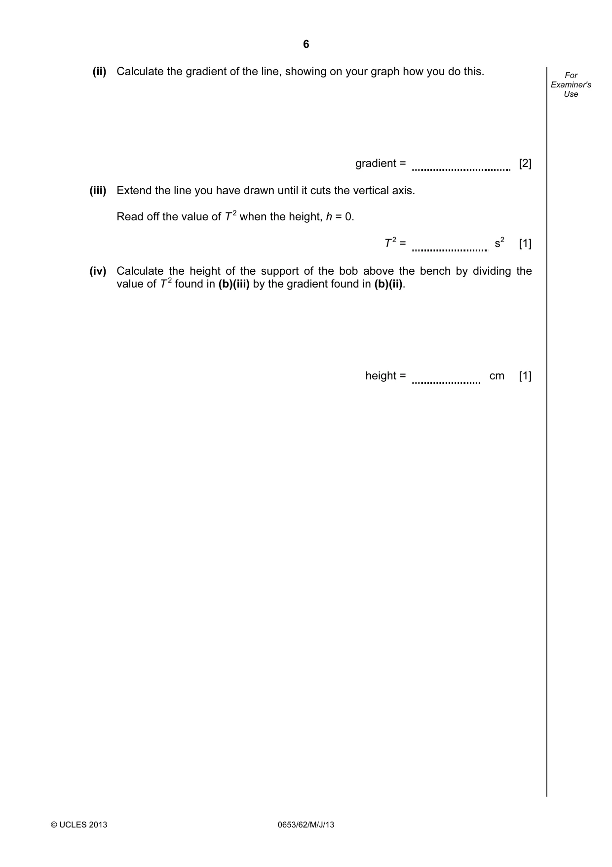 Cambridge IGCSE Science - Combined 0653 2013 May/June Paper 6 · Variant 2 question paper, page 6 of 20