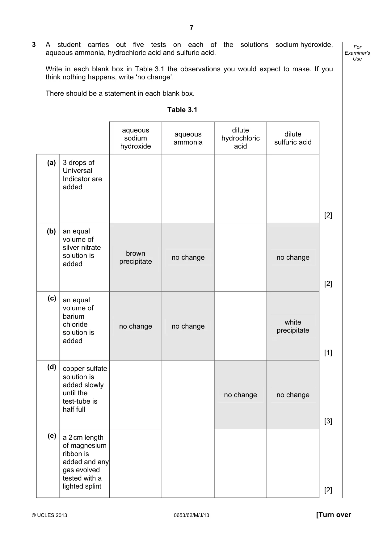 Cambridge IGCSE Science - Combined 0653 2013 May/June Paper 6 · Variant 2 question paper, page 7 of 20