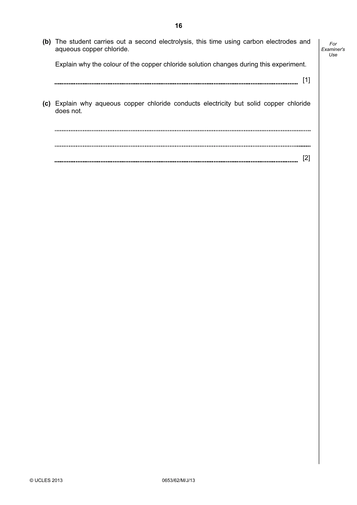 Cambridge IGCSE Science - Combined 0653 2013 May/June Paper 6 · Variant 2 question paper, page 16 of 20