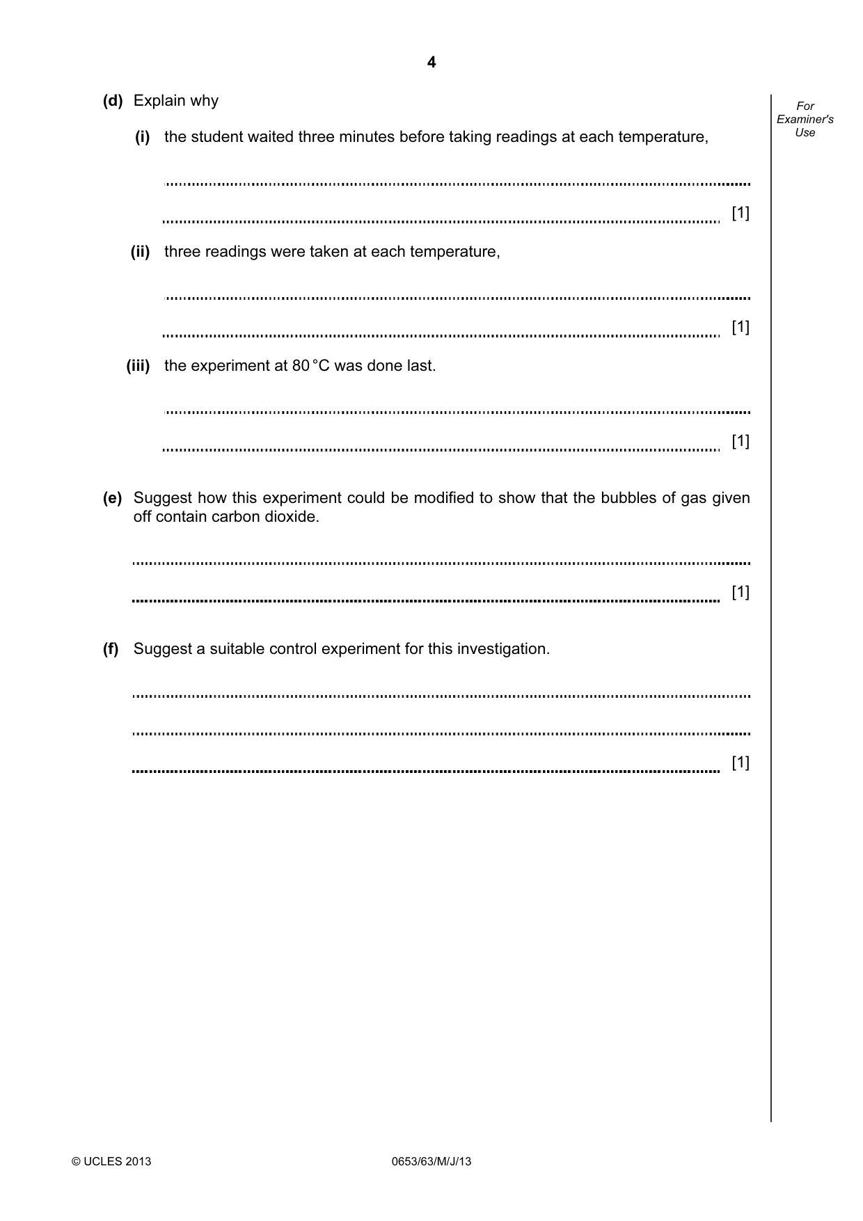 Cambridge IGCSE Science - Combined 0653 2013 May/June Paper 6 · Variant 3 question paper, page 4 of 20