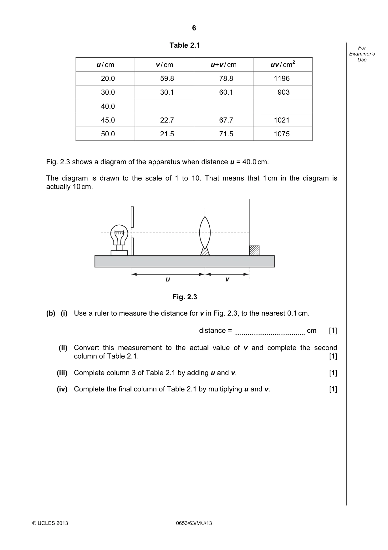 Cambridge IGCSE Science - Combined 0653 2013 May/June Paper 6 · Variant 3 question paper, page 6 of 20