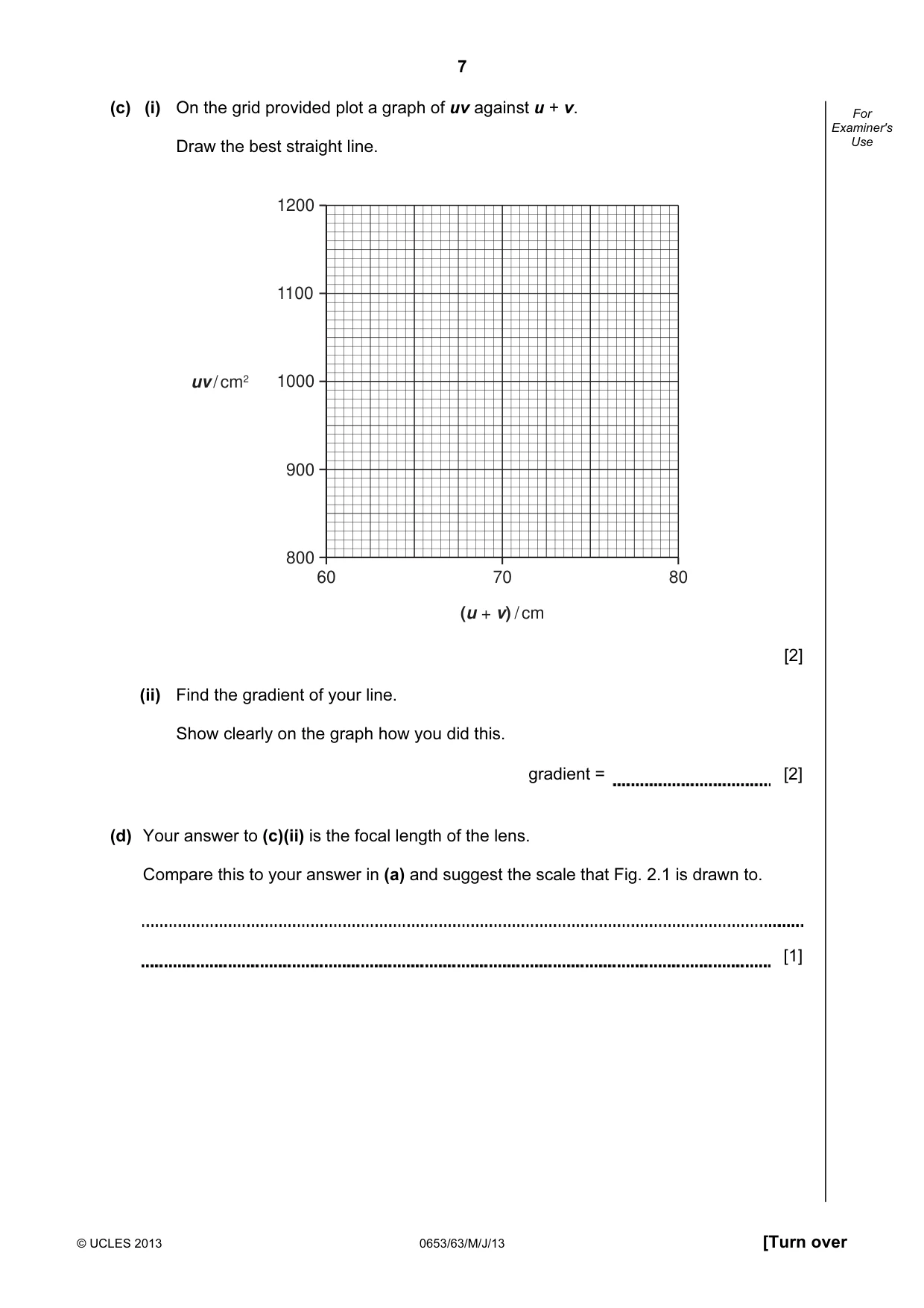 Cambridge IGCSE Science - Combined 0653 2013 May/June Paper 6 · Variant 3 question paper, page 7 of 20