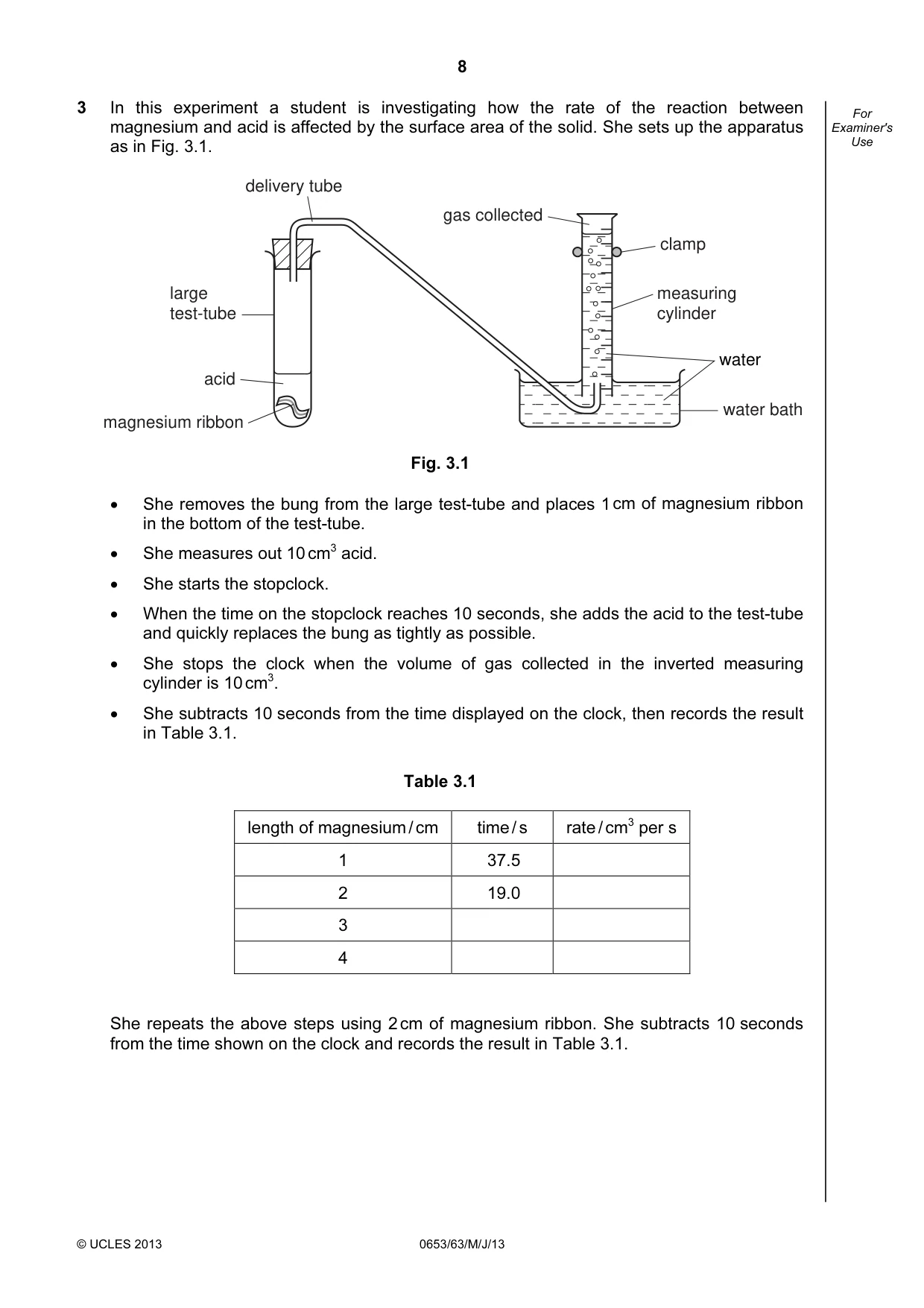 Cambridge IGCSE Science - Combined 0653 2013 May/June Paper 6 · Variant 3 question paper, page 8 of 20